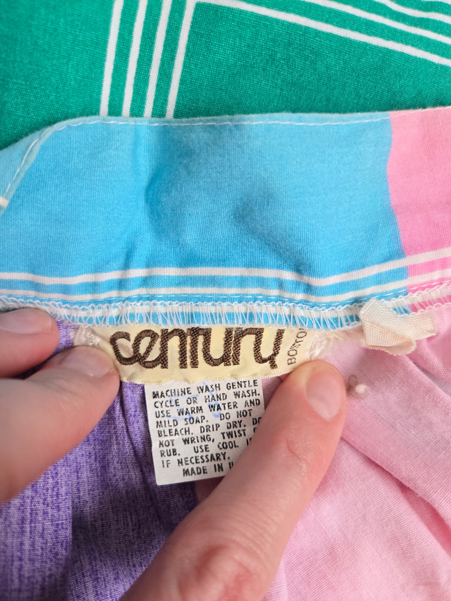 Century Boston Vintage 60s Rainbow Cotton Plaid Skirt - W26"