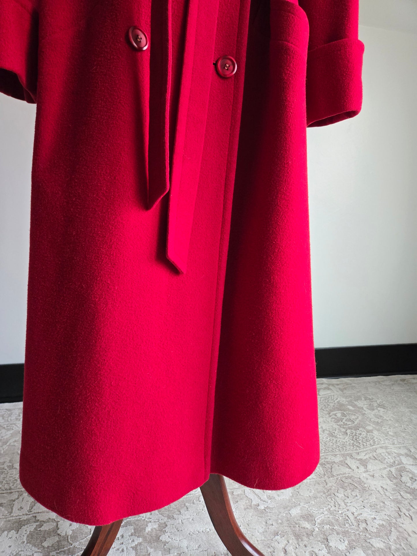 Vintage Nordstrom Gallery Red Camel Hair Over Coat Made in USA - L/XL