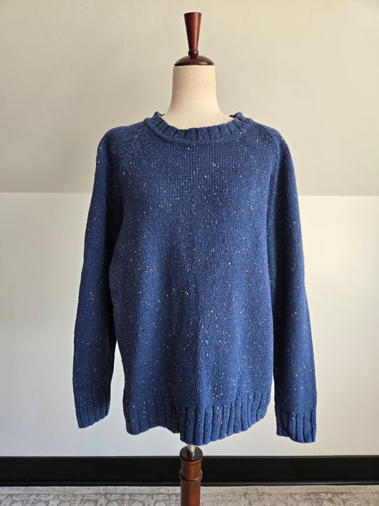 Northwest Blue 90s Ramie/Wool Blend Confetti Sweater - XL