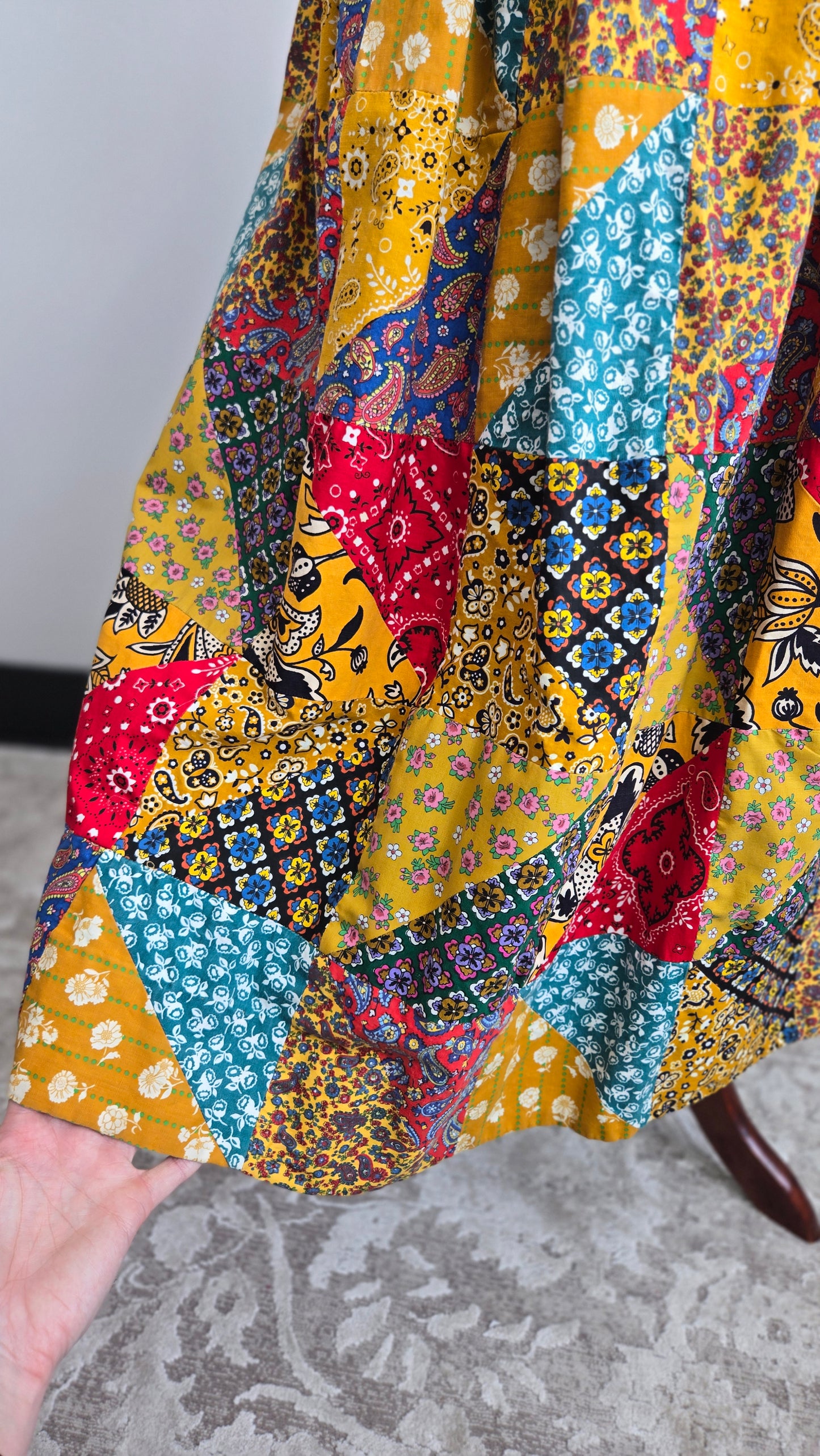 Vintage 70s True Patchwork Skirt - W26"