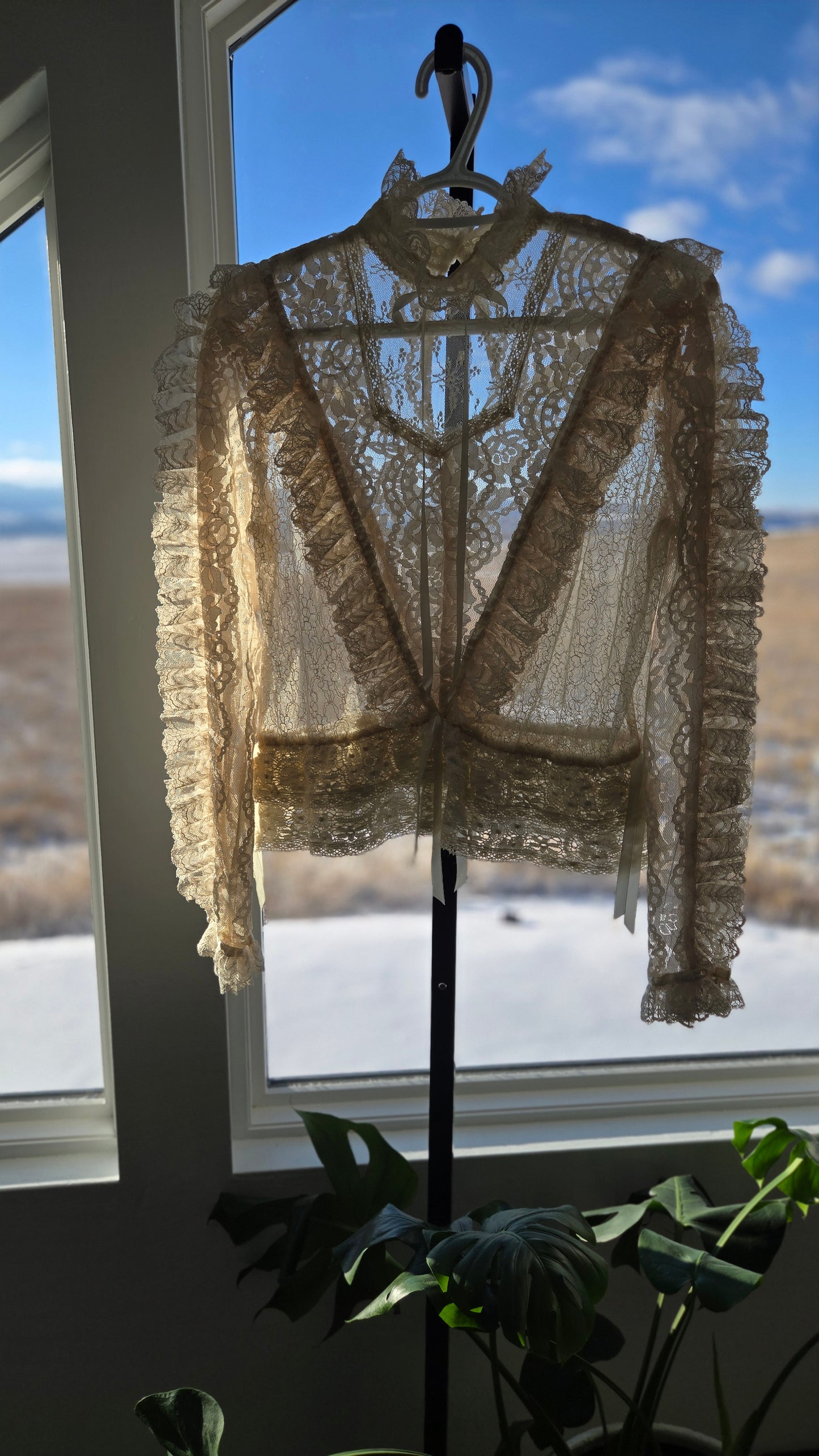 RARE! Vintage Dimensional Lace Blouse - Medium