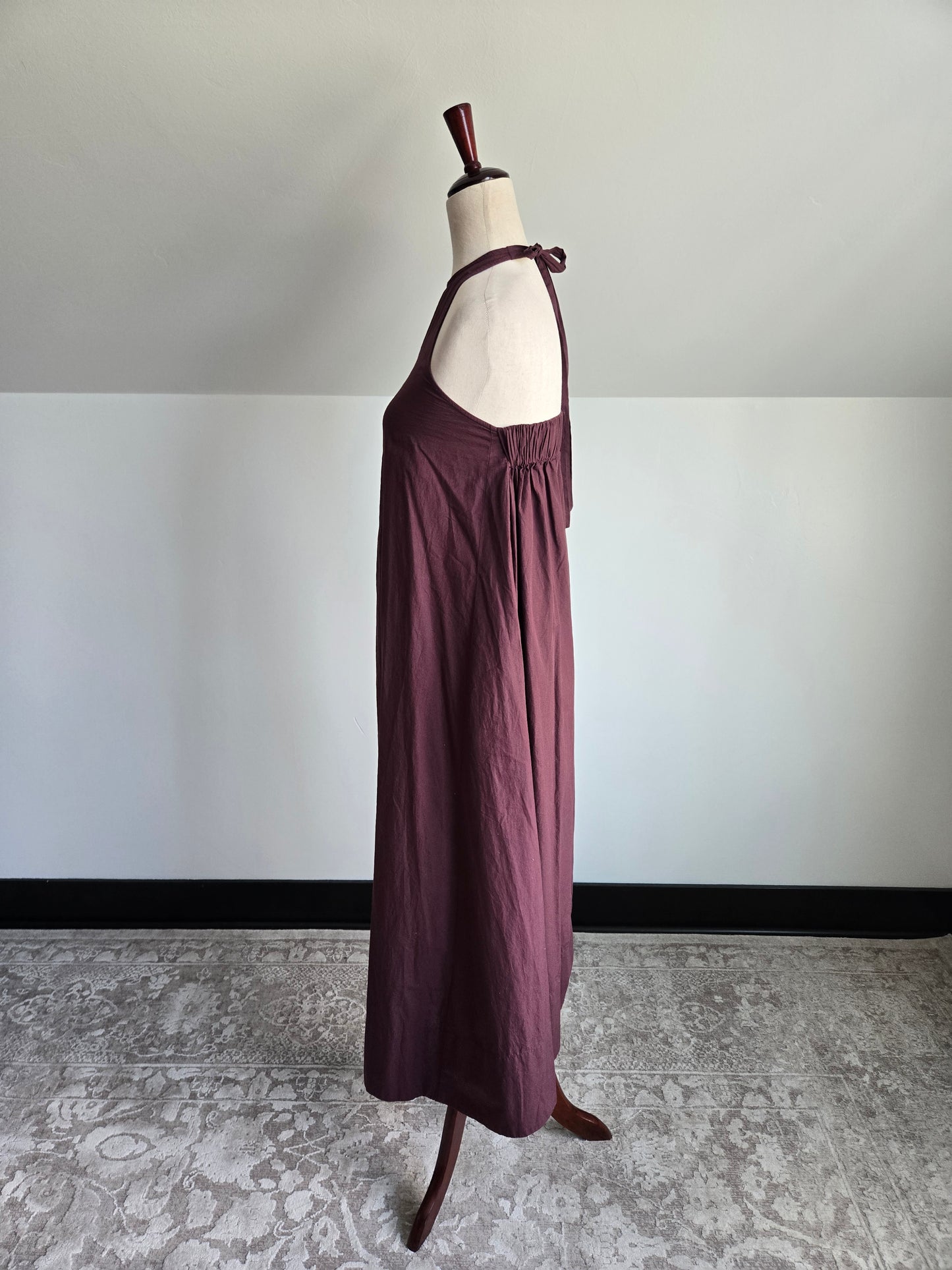 Free People Plum Purple Cotton Halter Dress - SX/S/M