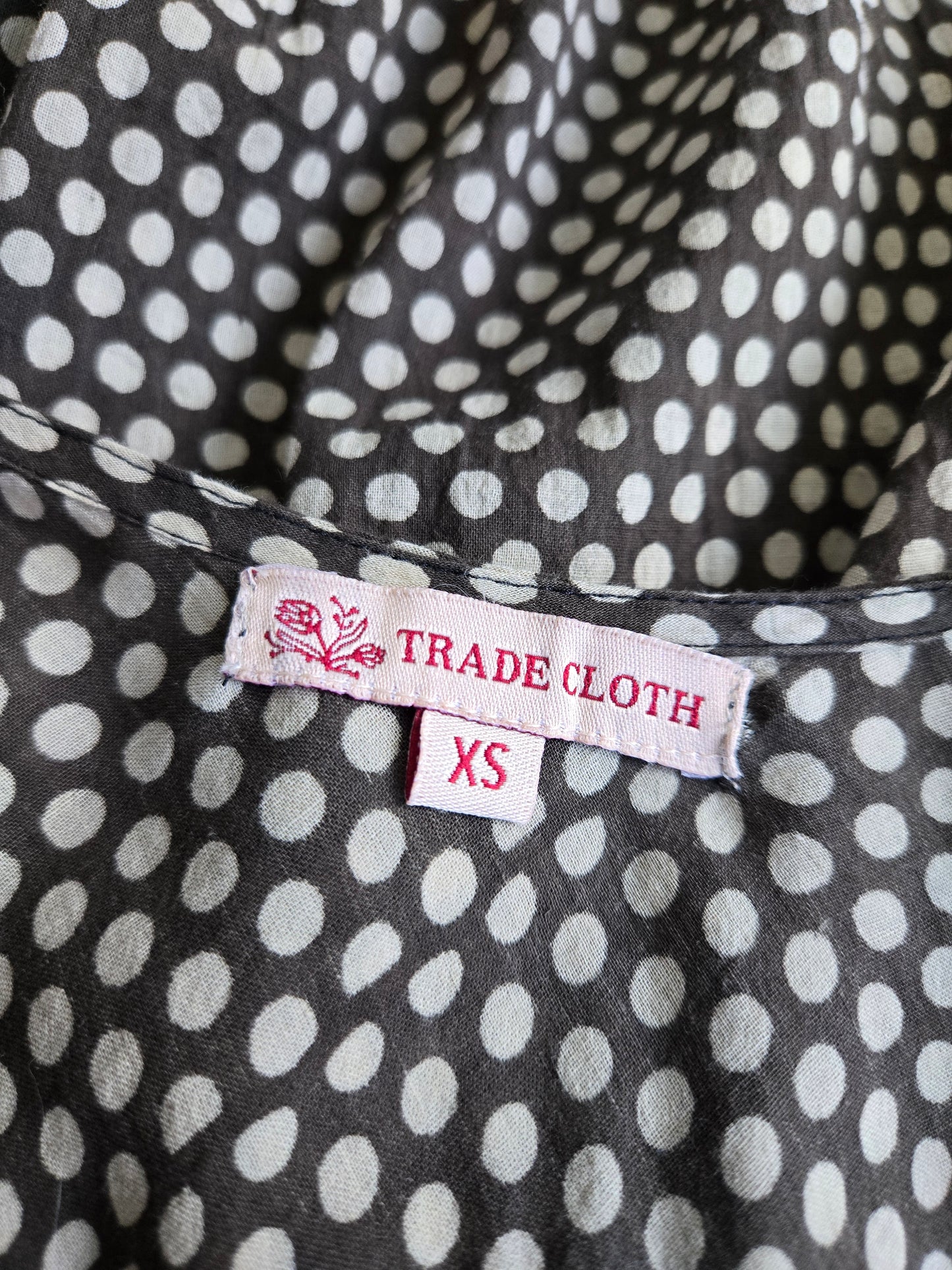 Trade Cloth Lightweight Cotton Polka Dot Dress - XS