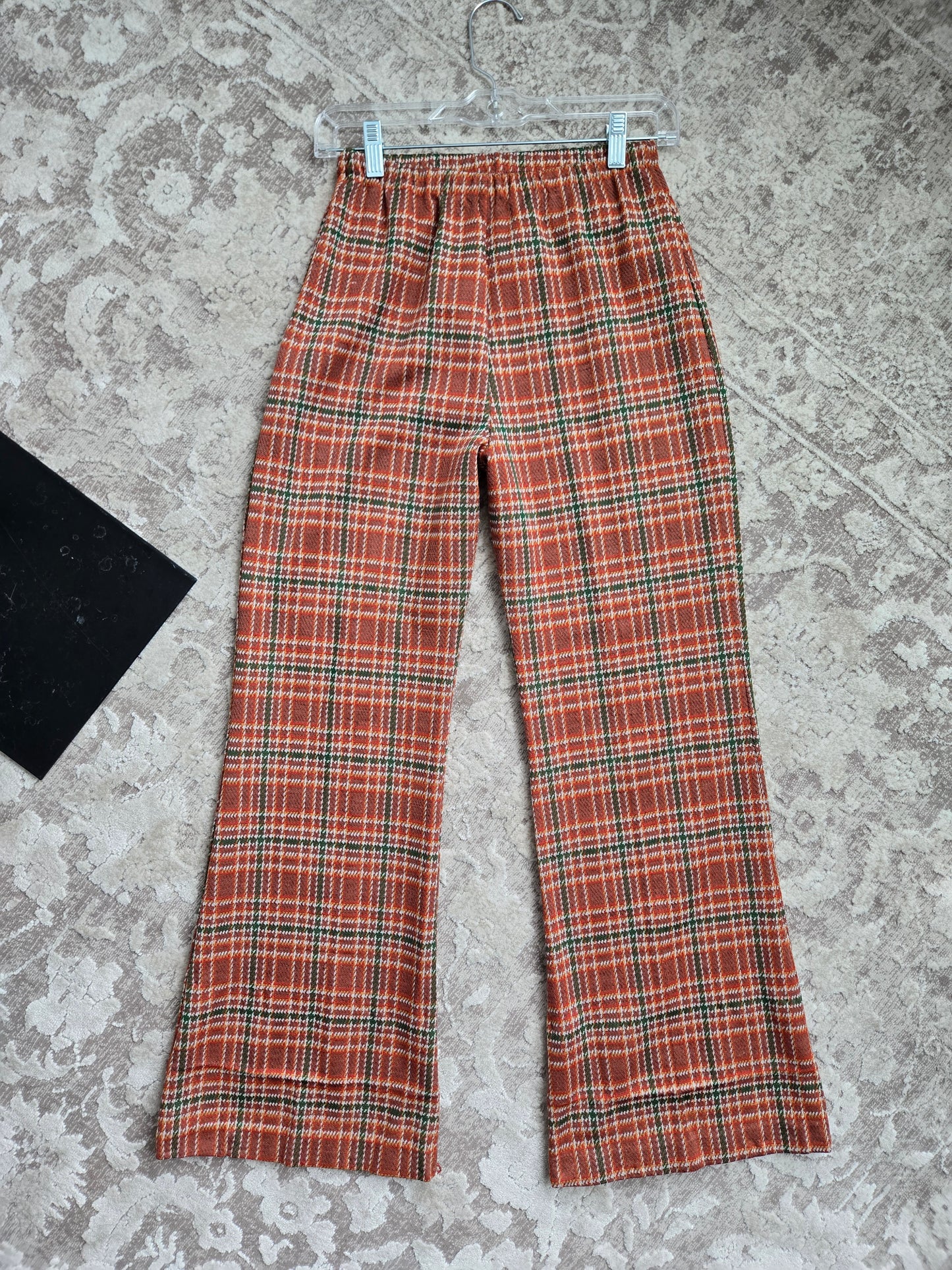 Flora Vintage 70s Plaid Two Piece Pant Set - Medium