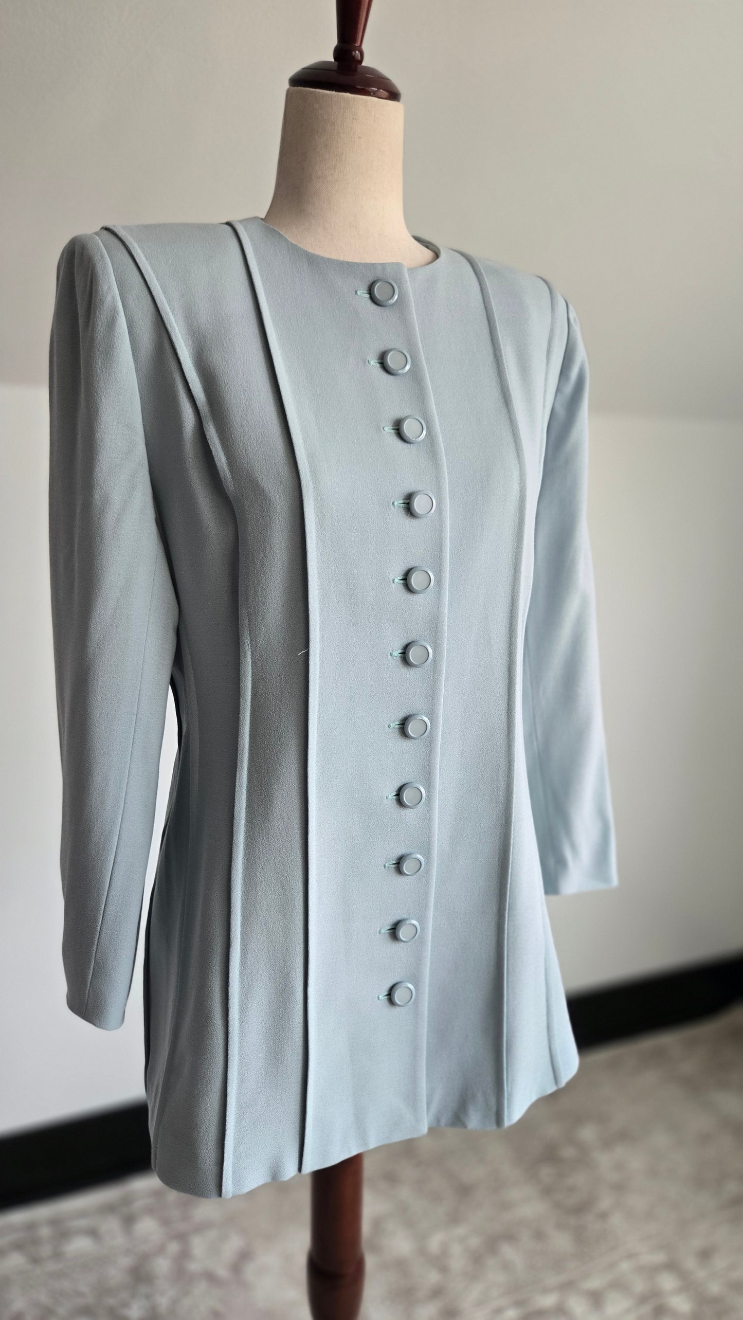 Ilie Wacs Designer Vintage Union Made Light Dusty Blue Blazer - Medium