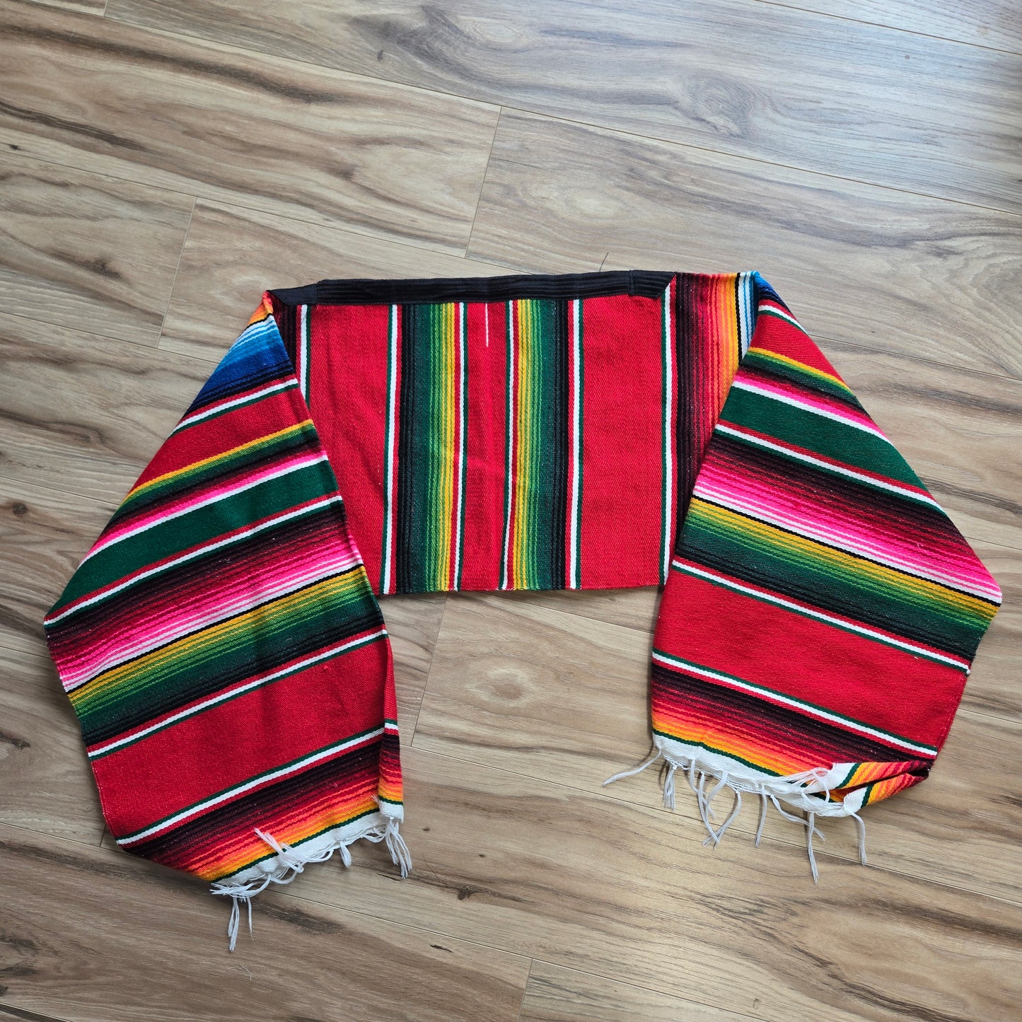 Southwest Cropped Shoulder Shawl in a Serape Pattern - OS