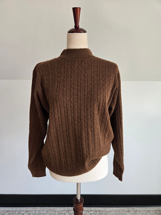 Vintage JH Collectibles Lambswool/Angora Brown Sweater - medium