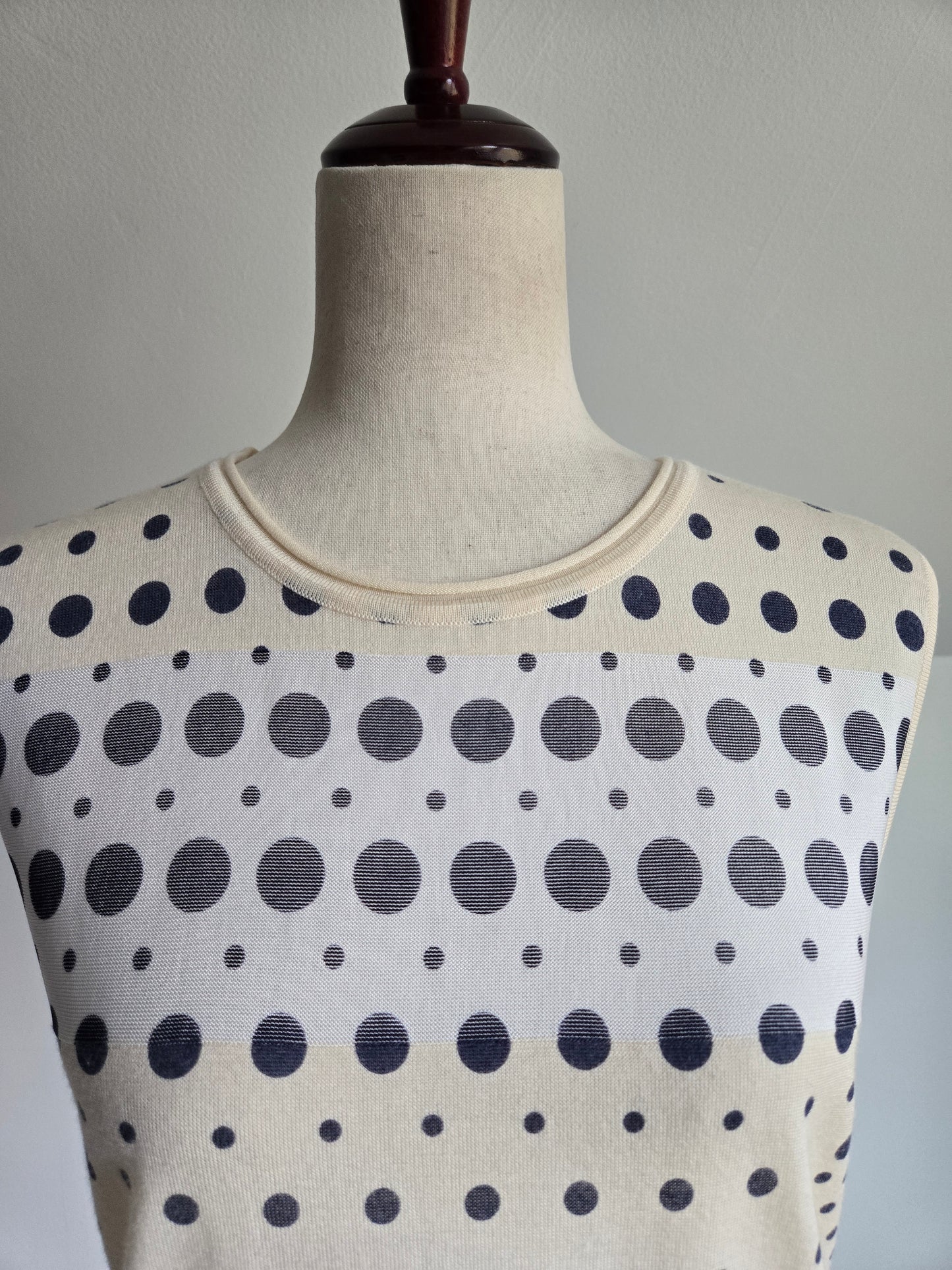 Piazza Sempione Silk/Cotton Geometric Print Sleeveless Top -