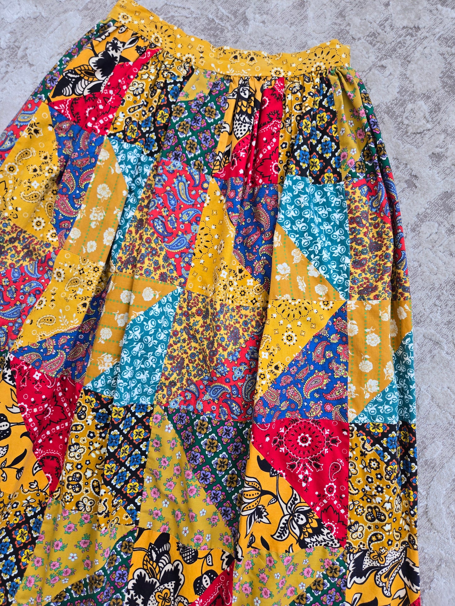 Vintage 70s True Patchwork Skirt - W26"