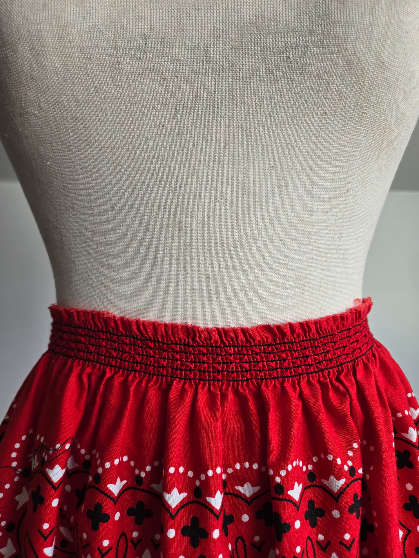 Vintage Hand Made Bandana Print Maxi Skirt - W30-40"