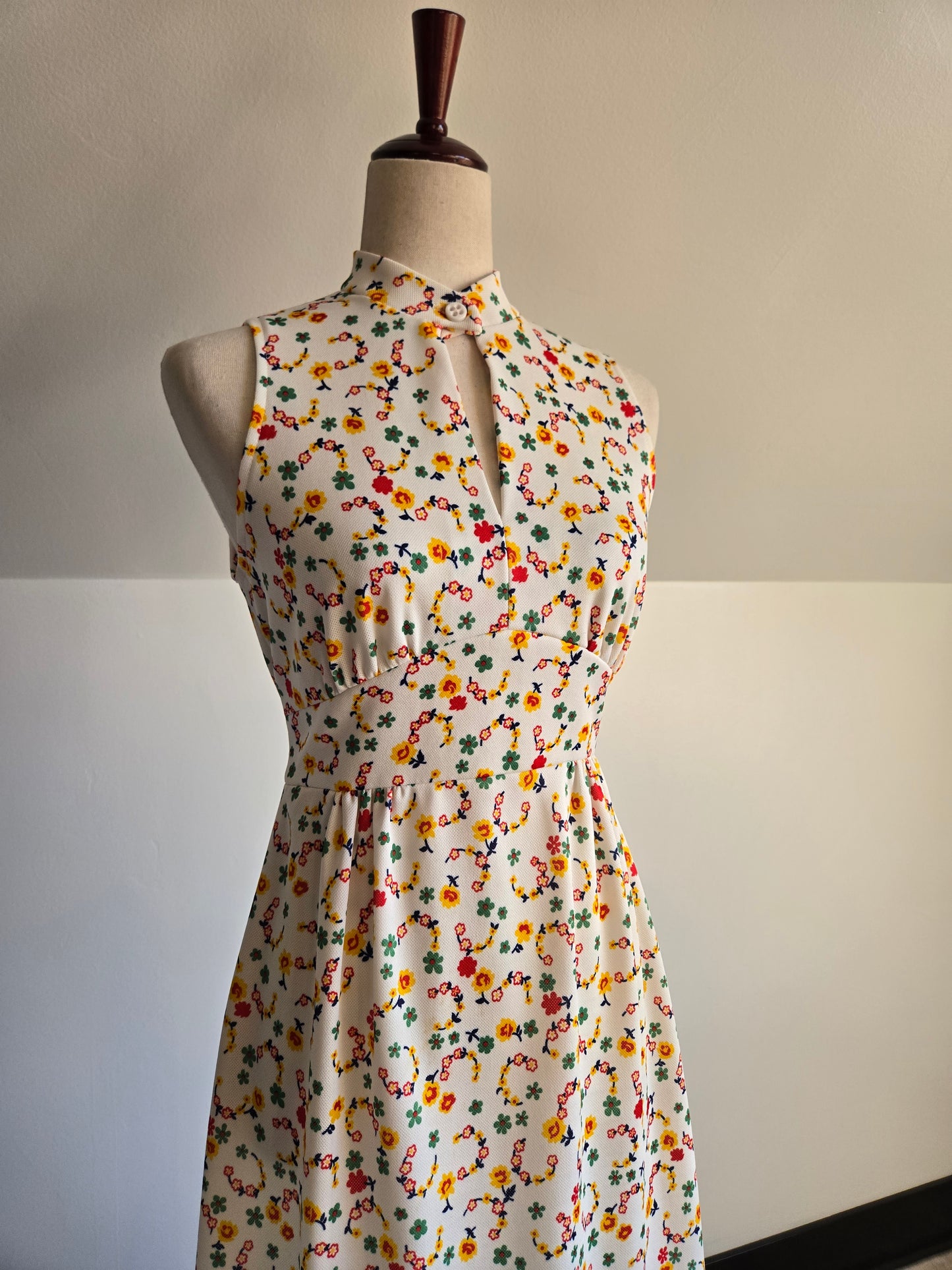 Gay Gibson 70s Micro Print Maxi Dress - XS