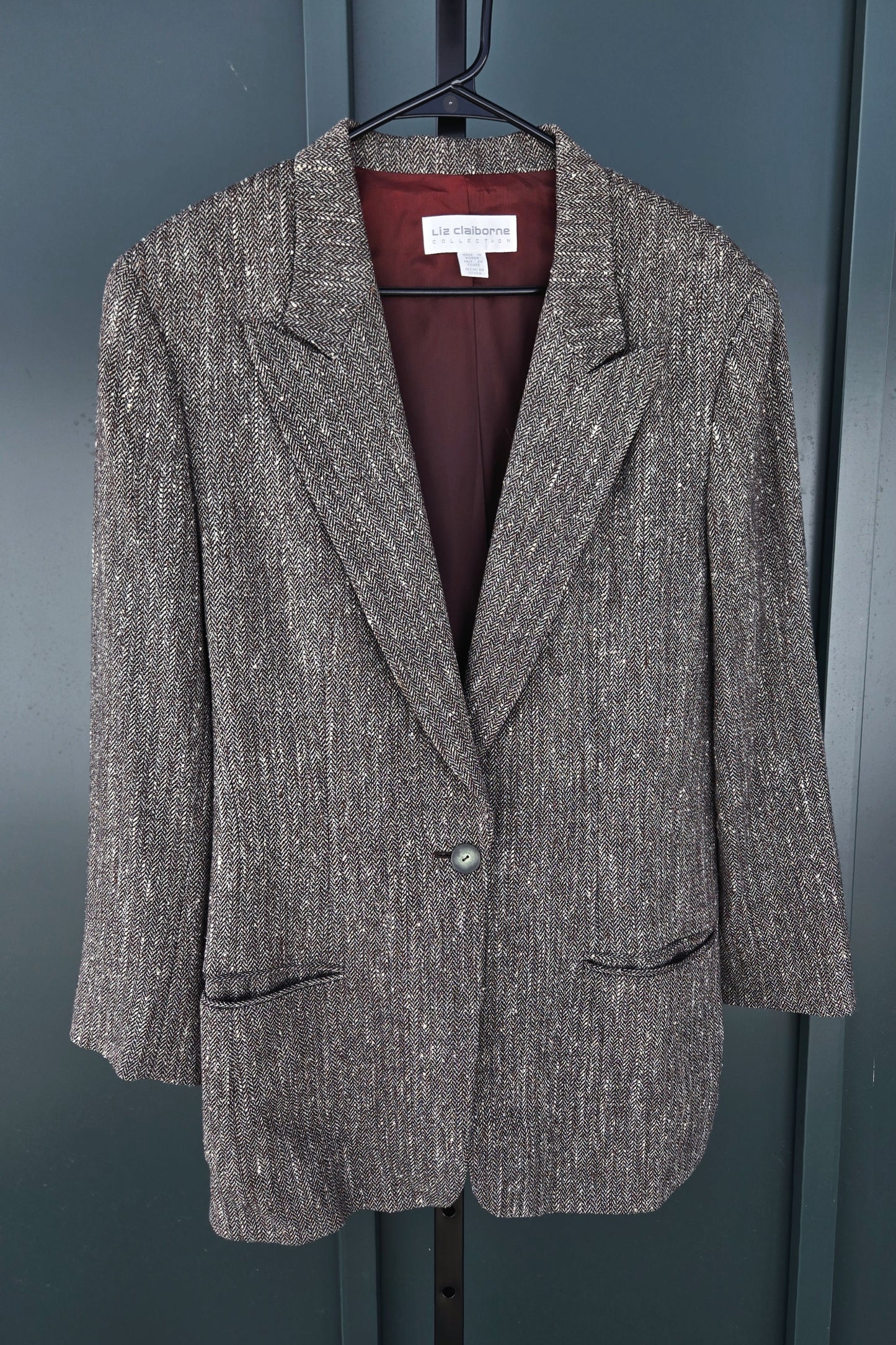 Liz Claiborne Vintage Silk and Wool Blazer Made in Korea - size 14