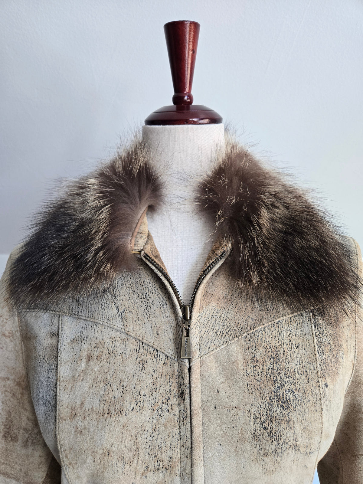 Reilly Olmes Genuine Leather Jacket with Real Fur Collar - XS/S