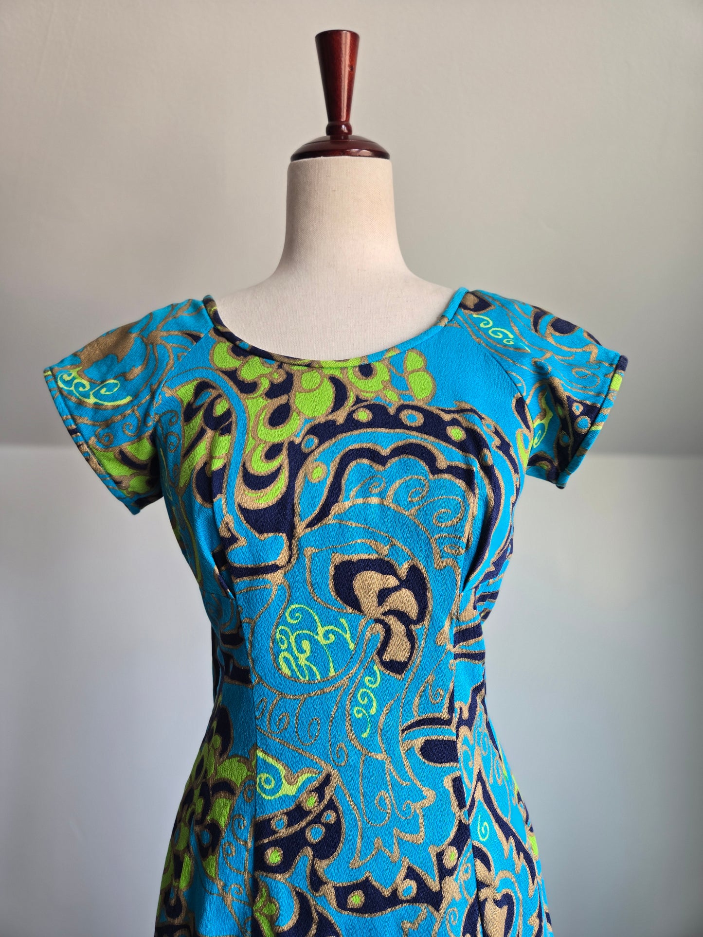 Kimo's Polynesian Shop made in Hawaii Barkcloth Dress - medium