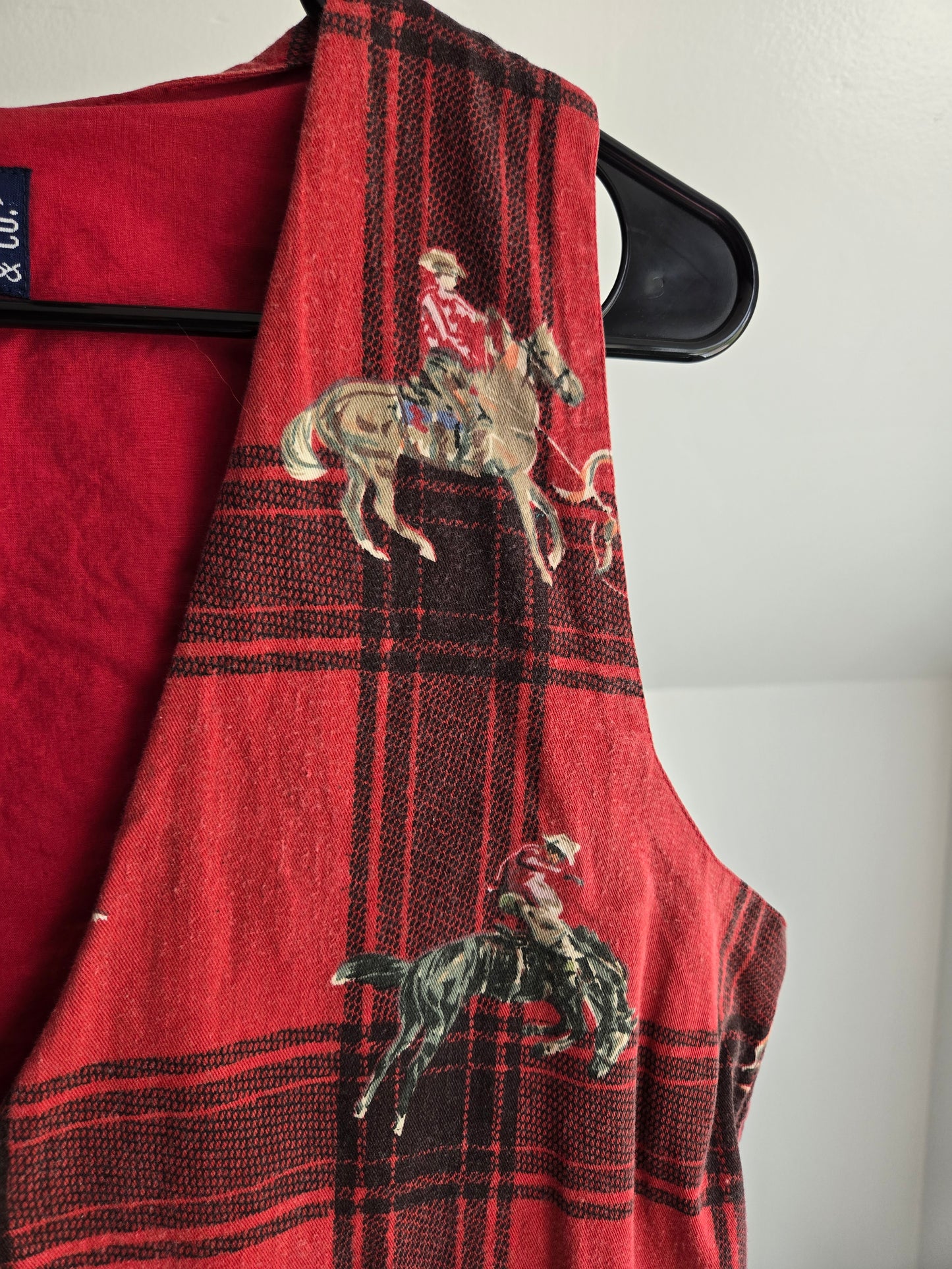 Atlast Vintage Cotton Cowboy Print Vest - Small