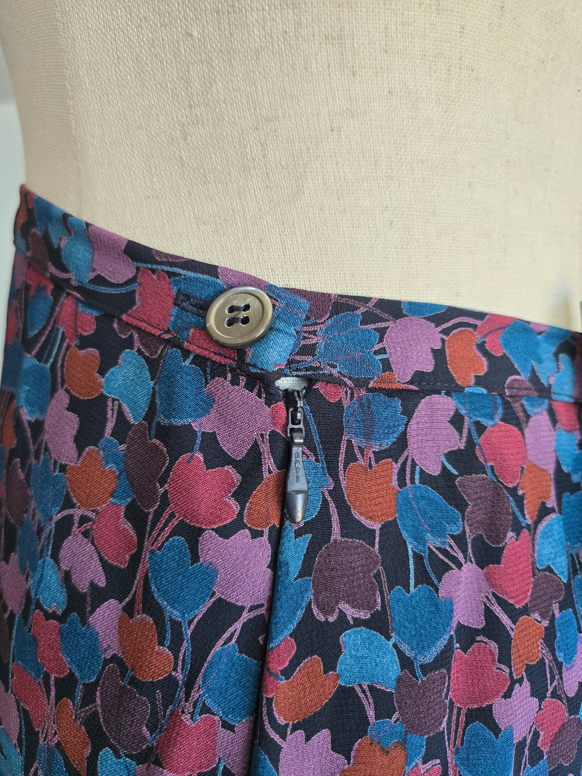 Vintage Laura Ashley Floral Maxi Skirt Made in UK - W34