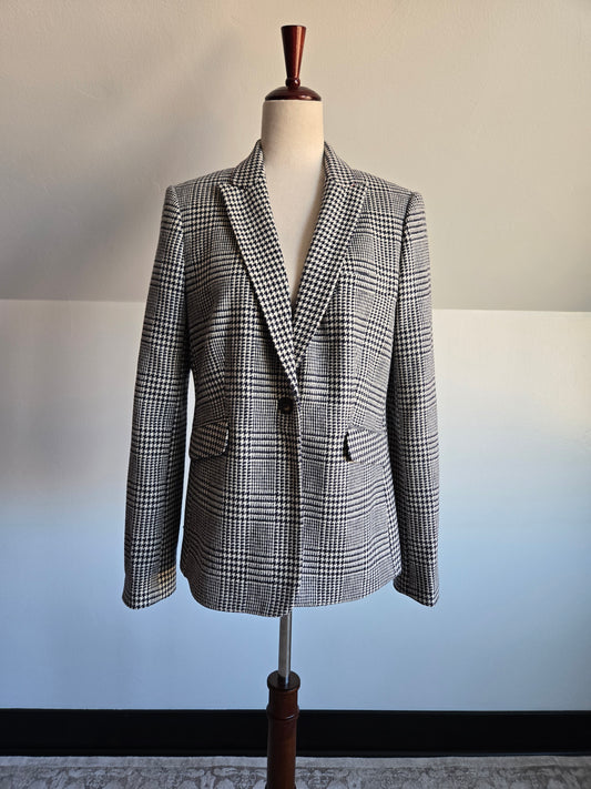 Boden British Tweed by Mallalieu's of Delph Houndstooth Wool Blazer - Medium