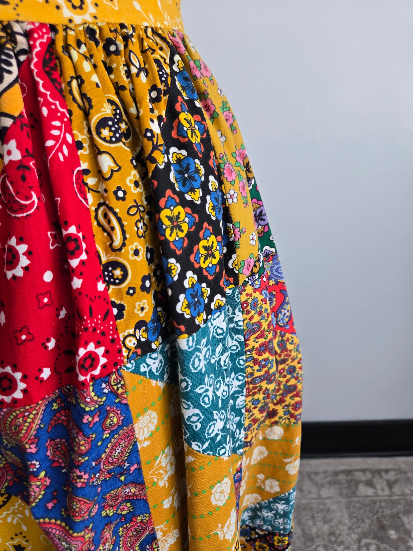 Vintage 70s True Patchwork Skirt - W26"