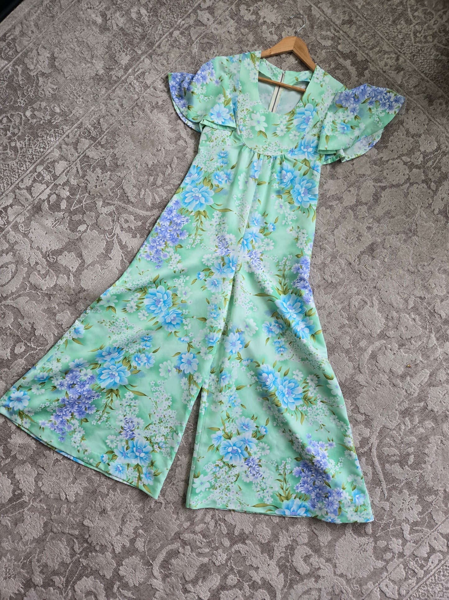 Vintage 1960s Flower Power Jumpsuit - S/M
