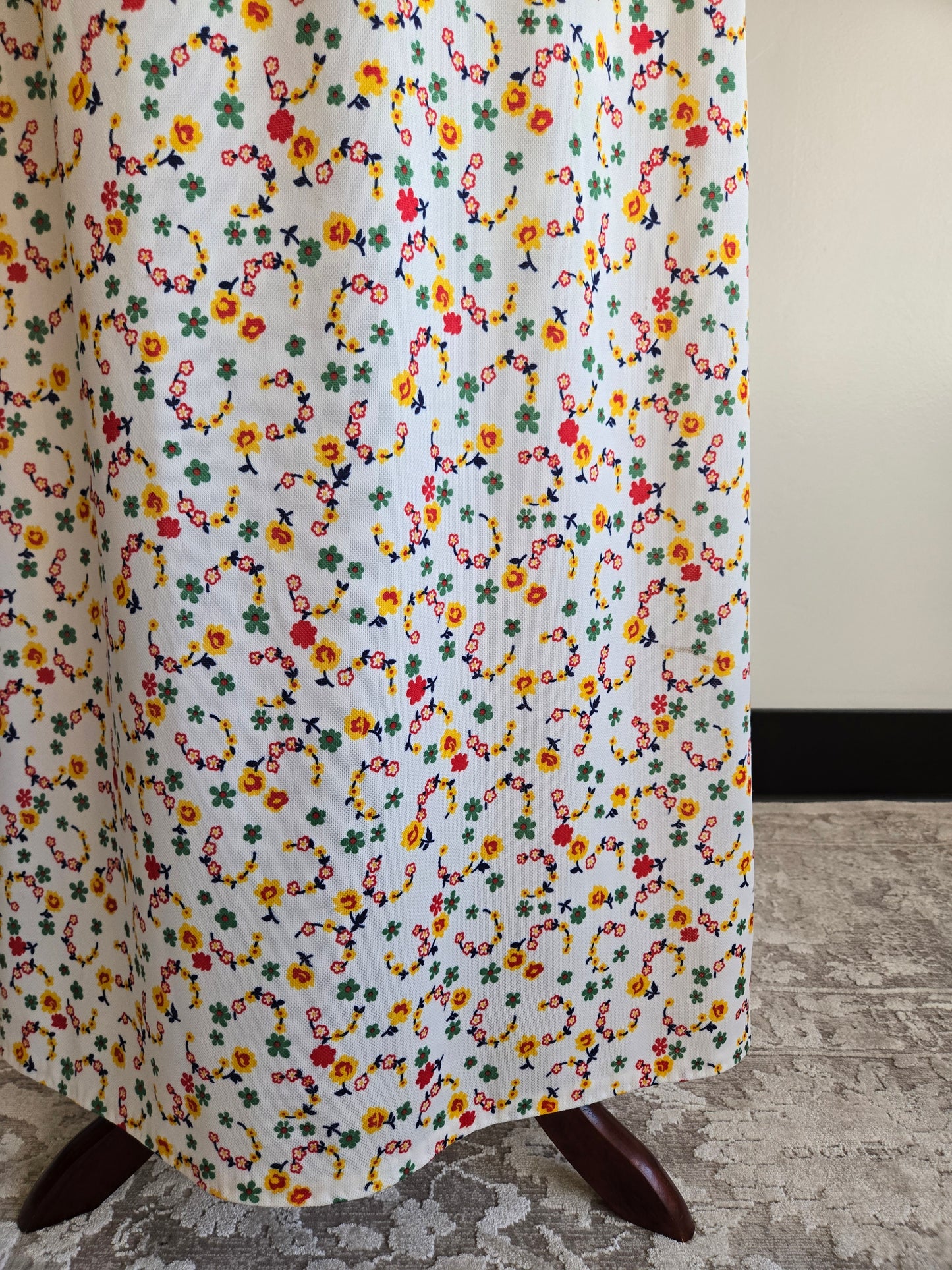 Gay Gibson 70s Micro Print Maxi Dress - XS