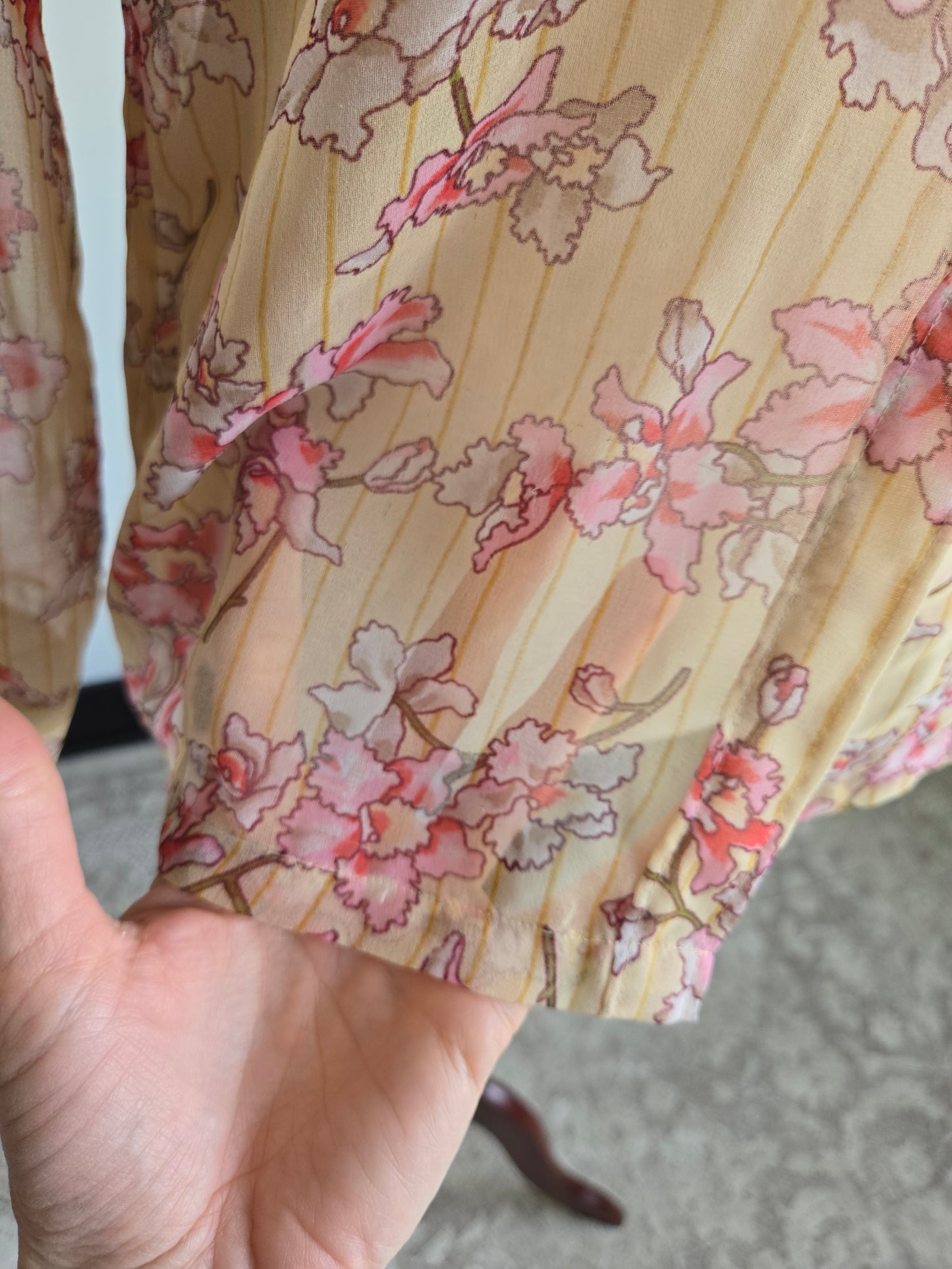 Darra Vintage 60s Western Floral Shear Top Made in Japan - XS/S