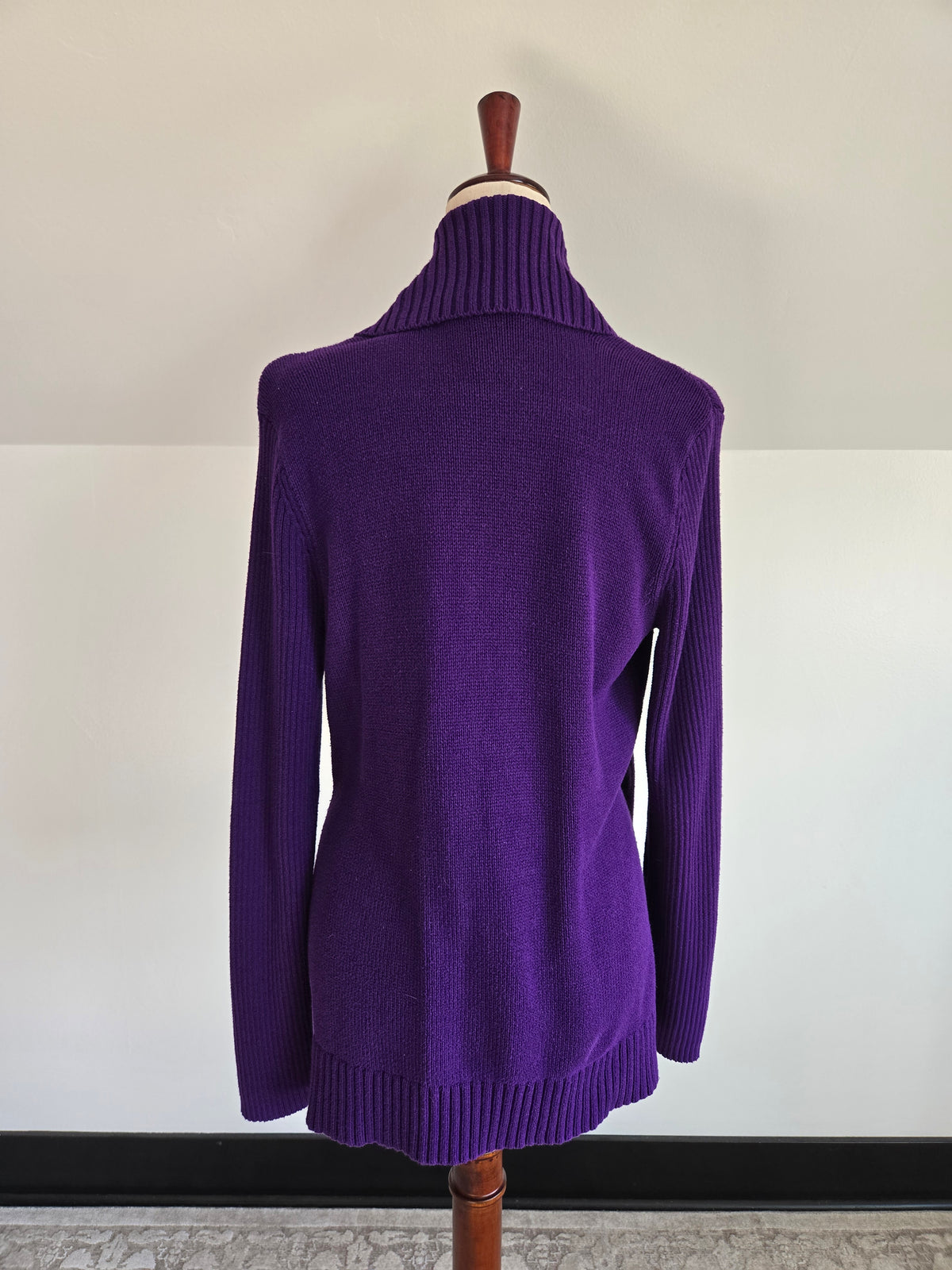 Lauren Ralph Lauren Purple Equestrian Cardigan - Large