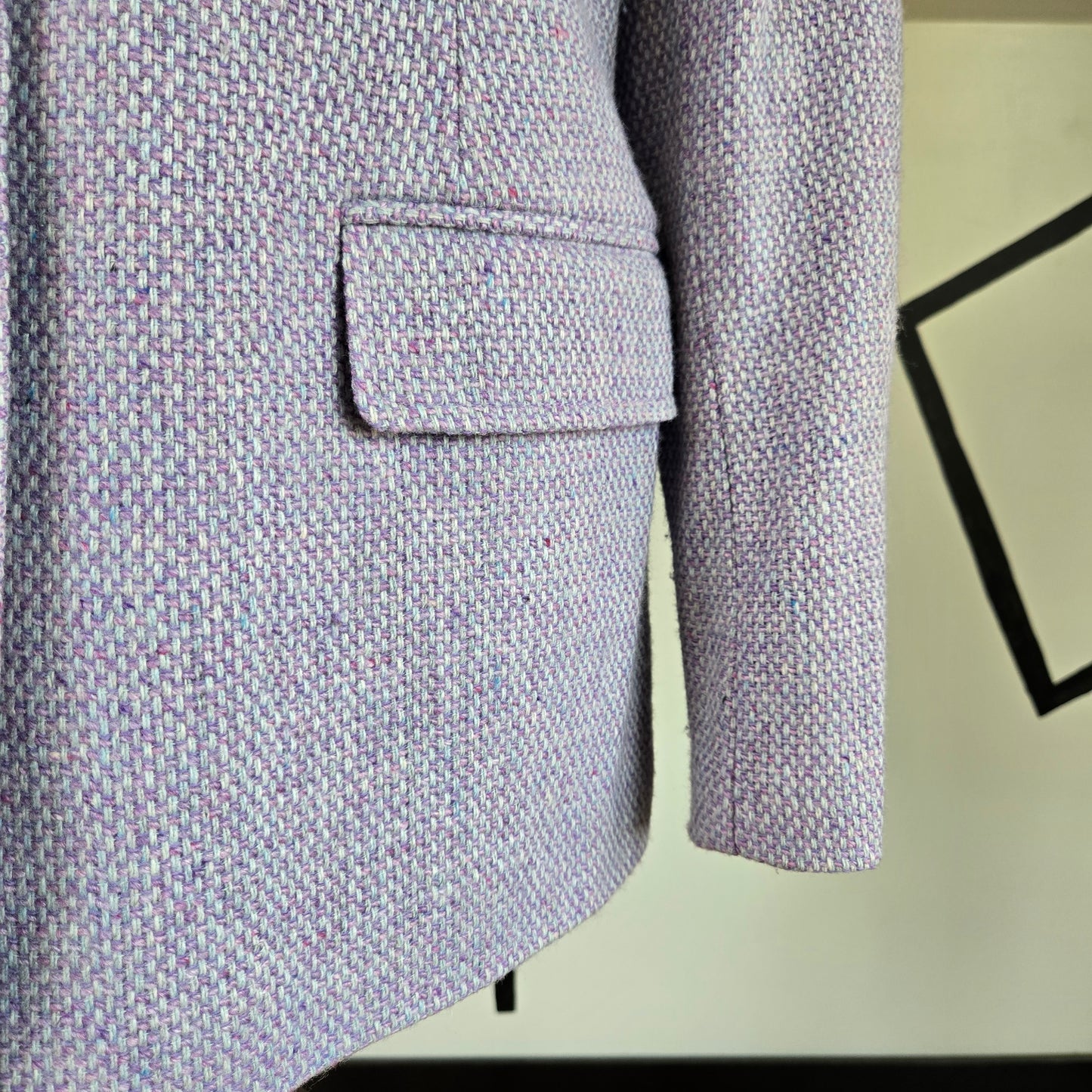 Chadwick's Wool Blend Lavender and Blue Tweed Blazer - Size 10