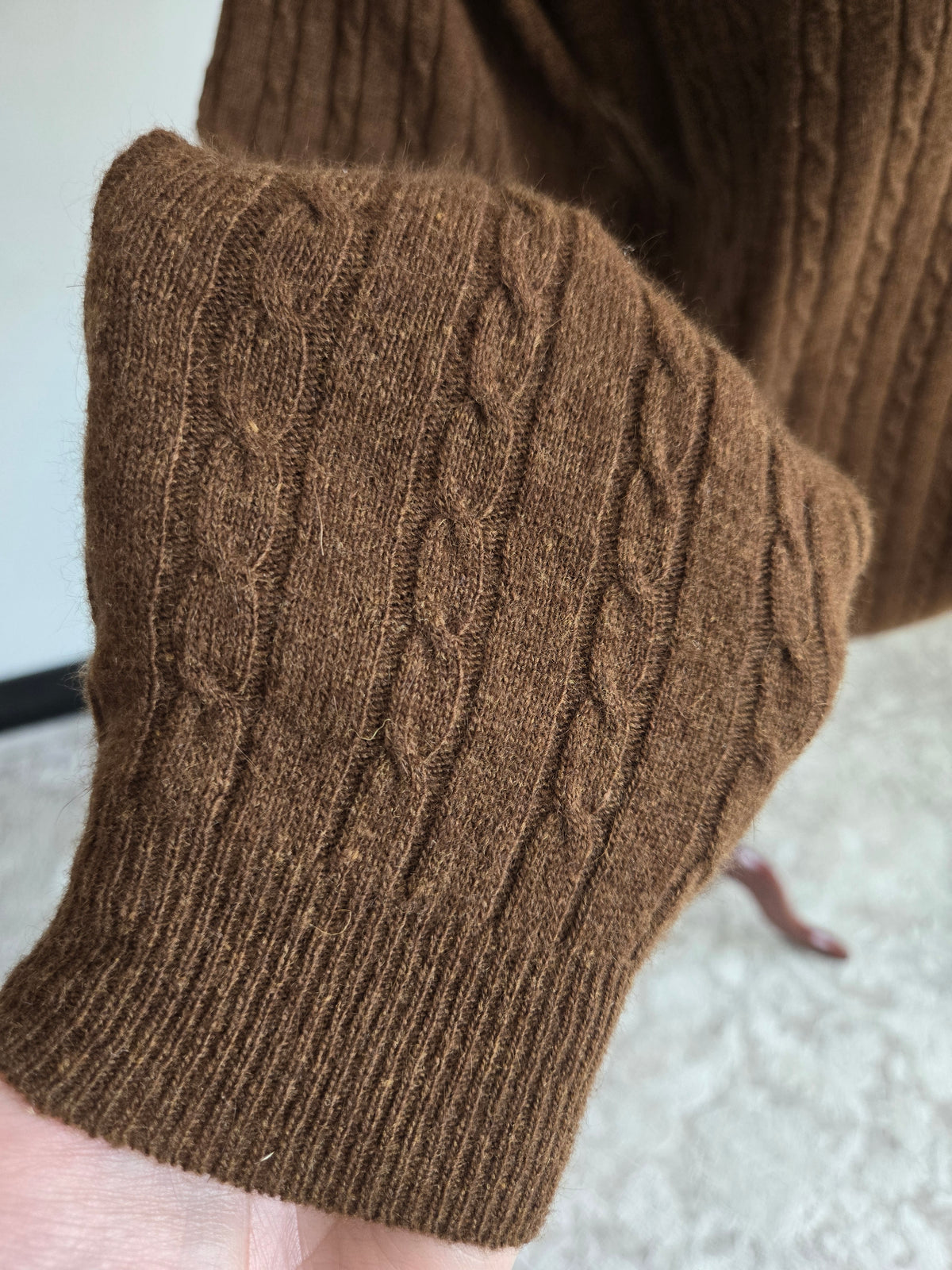 Vintage JH Collectibles Lambswool/Angora Brown Sweater - medium