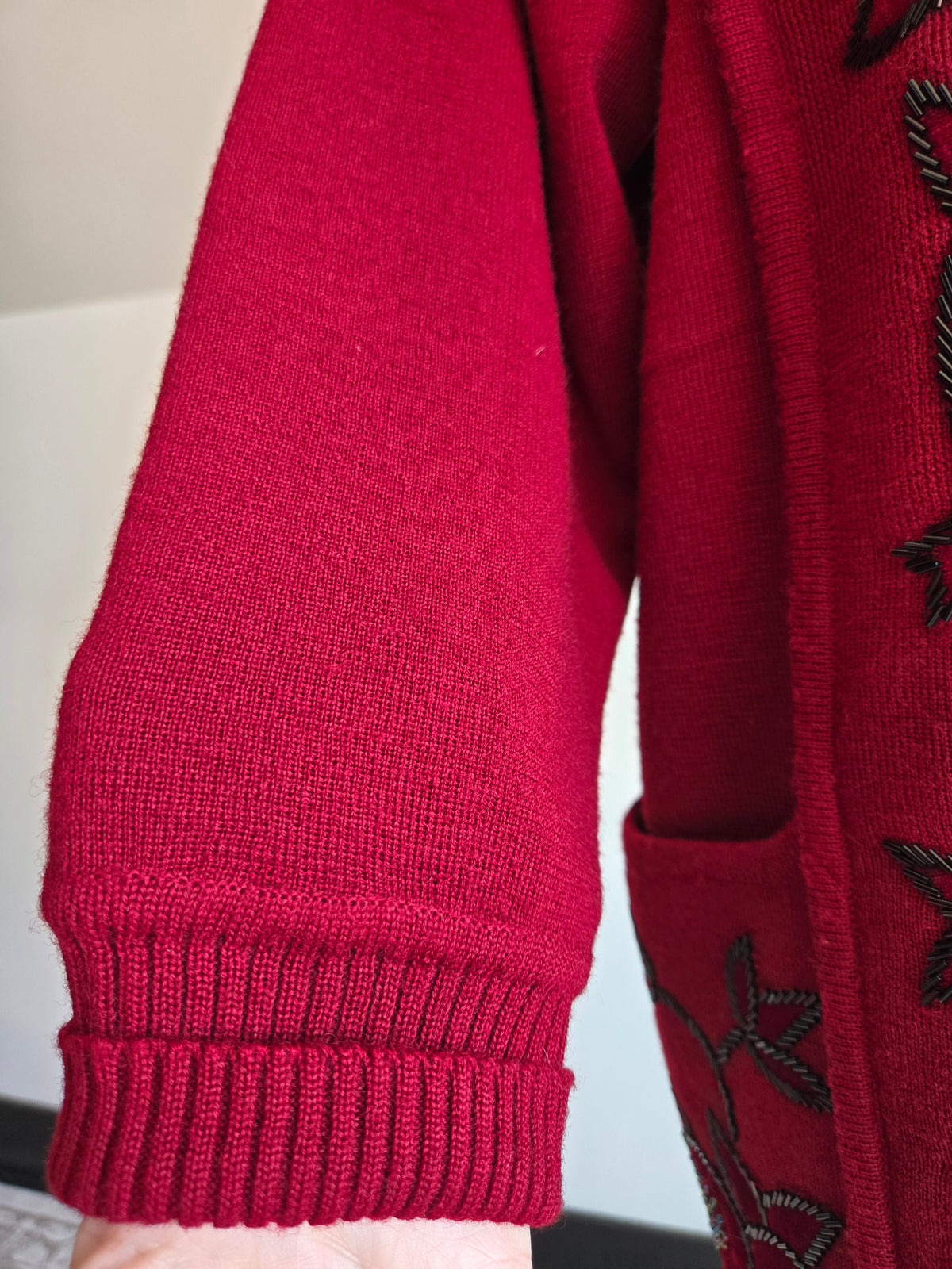 YaLei High End Beaded Wool Cardigan Sweater - XL