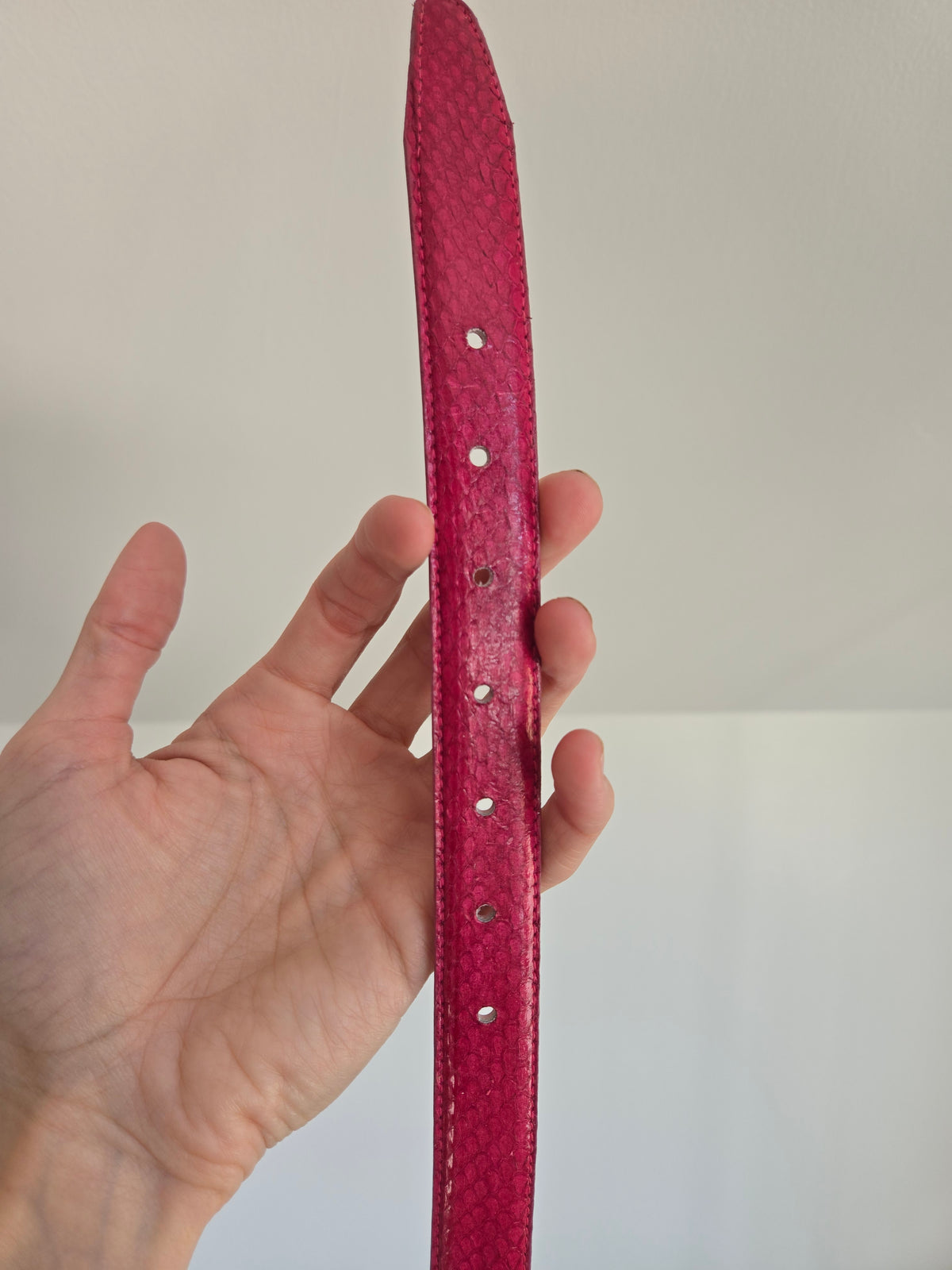 Vintage DAME Genuine Snake Skin Pink Belt