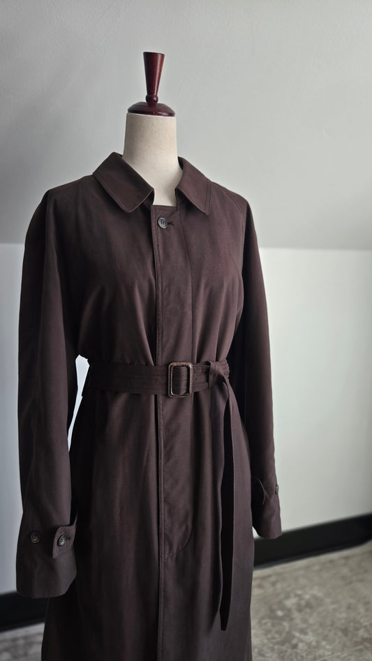Vintage Chaps Ralph Lauren Brown Trench Coat with Belt and Wool Liner - 2XL