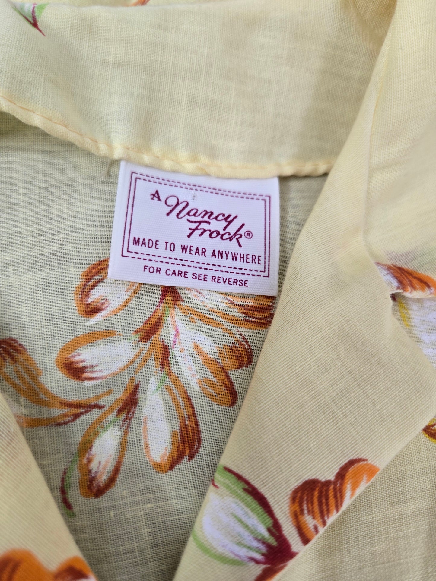 A Nancy Frock 60s Cotton House Dress - small/medium