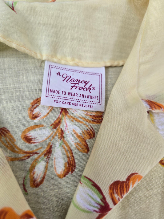 A Nancy Frock 60s Cotton House Dress - small/medium