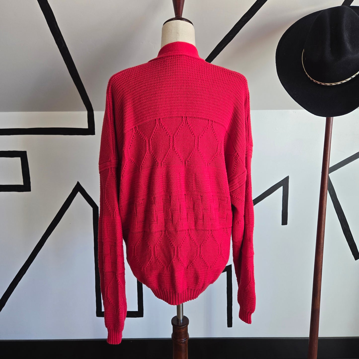 Pronto Uomo Vintage Made in Italy Red Cotton Blend Cardigan - large