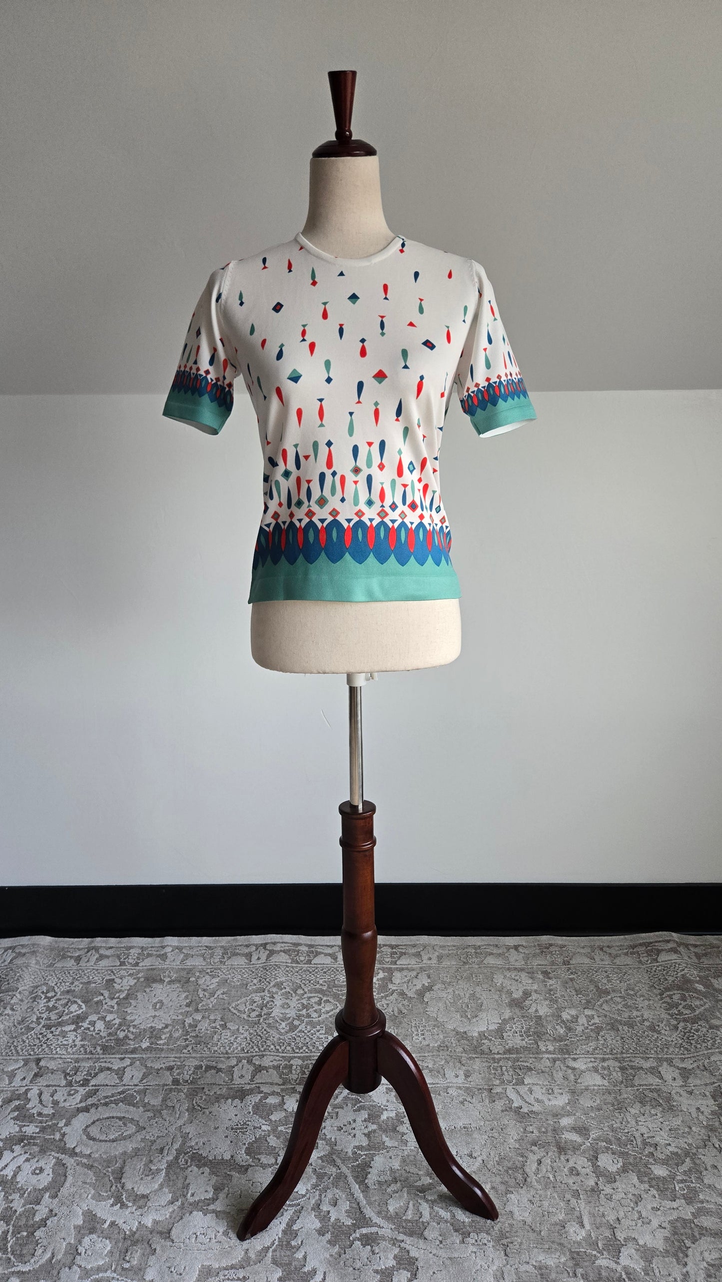 Neyret Paris Made in France Mid Century Mod Print Tee - XS/S