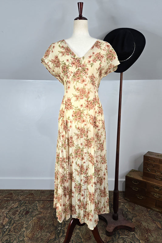 Timing USA Vintage 90s Floral Semi Shear Dress - medium