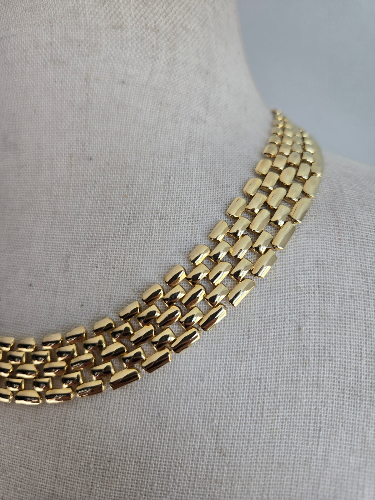 Vintage Chunky Gold Linked Choker
