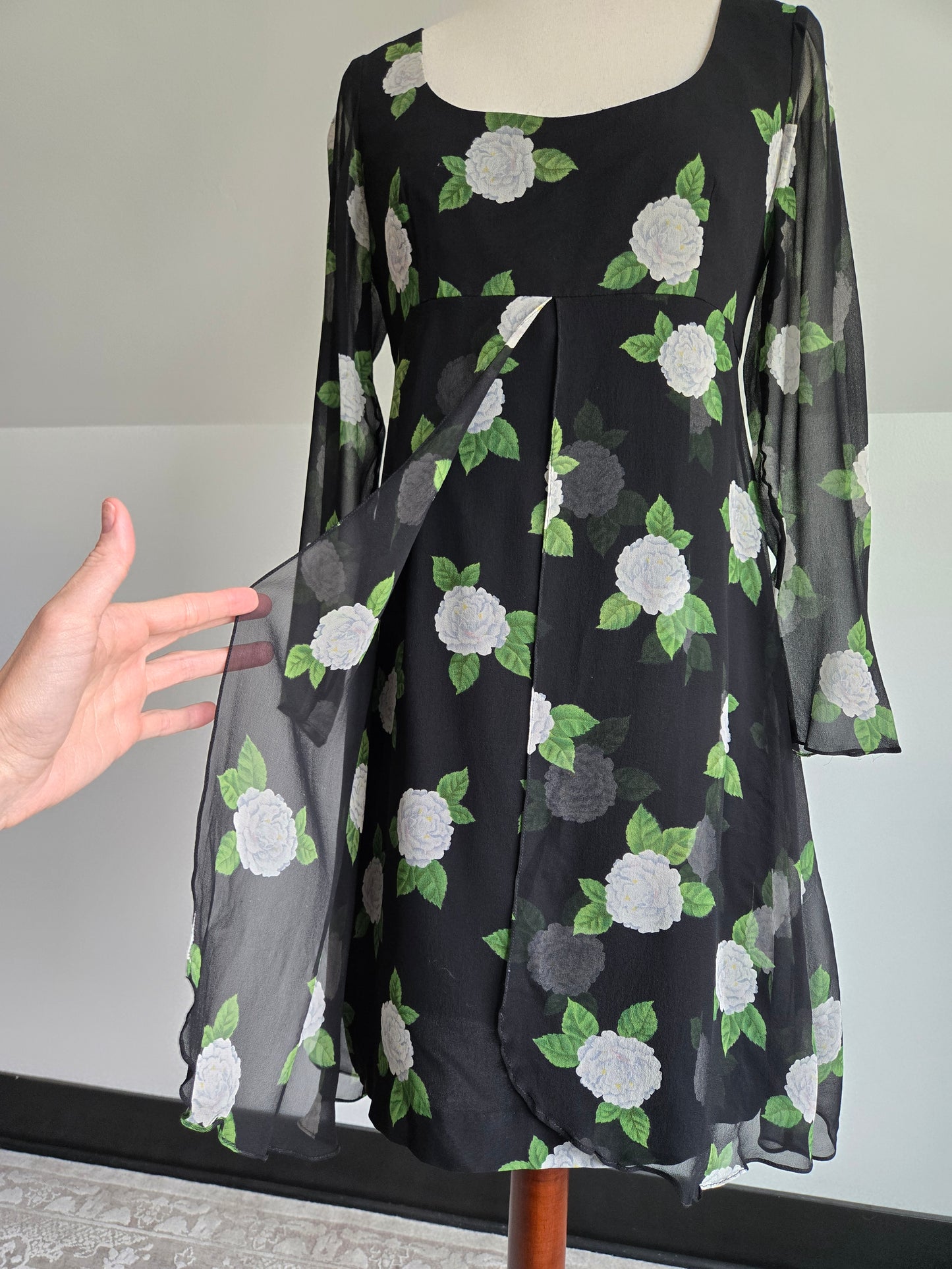 Jeannene Booher Vintage Silk Floral Dress - Size 8