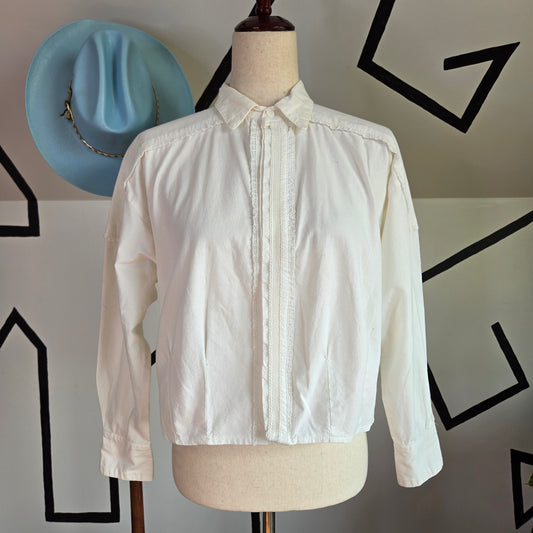 Tramare Vintage 1980s Cotton Crop Top - medium