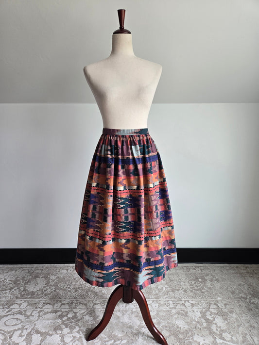 Vintage 70s Hand Made Western Skirt - W25"
