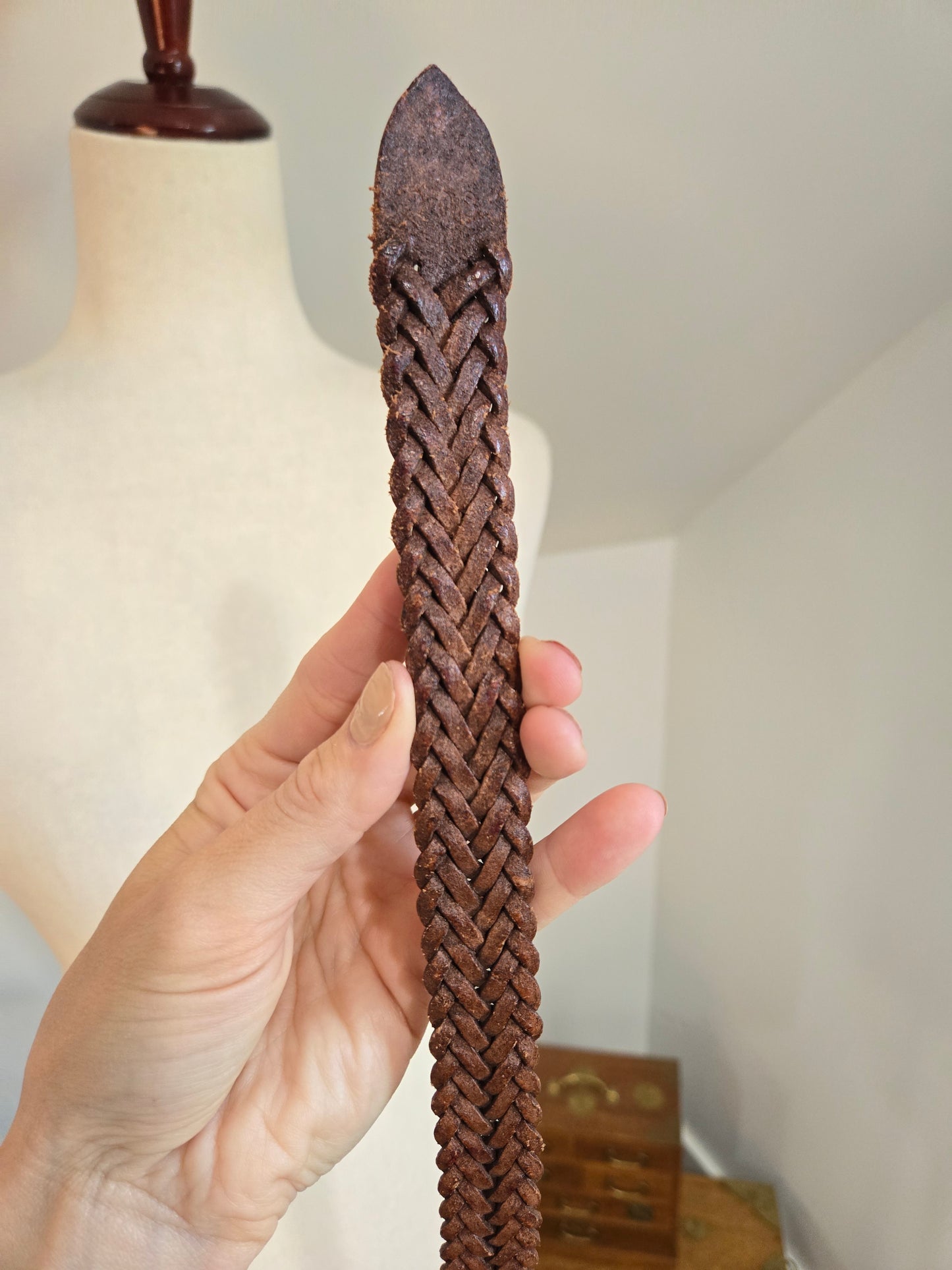 High Quality Braided Leather Belt Made in England - W24-30"