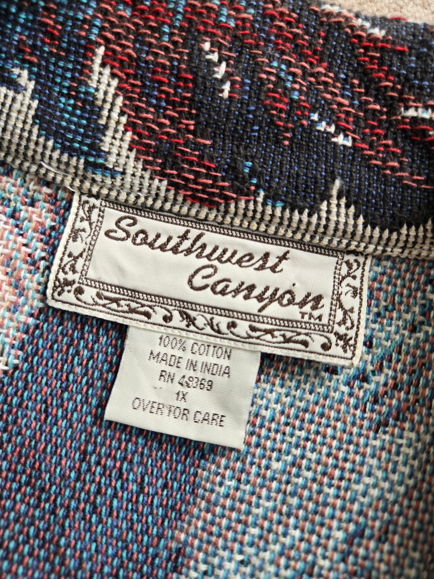 Vintage Cotton Feather Tapestry Western Jacket - XL