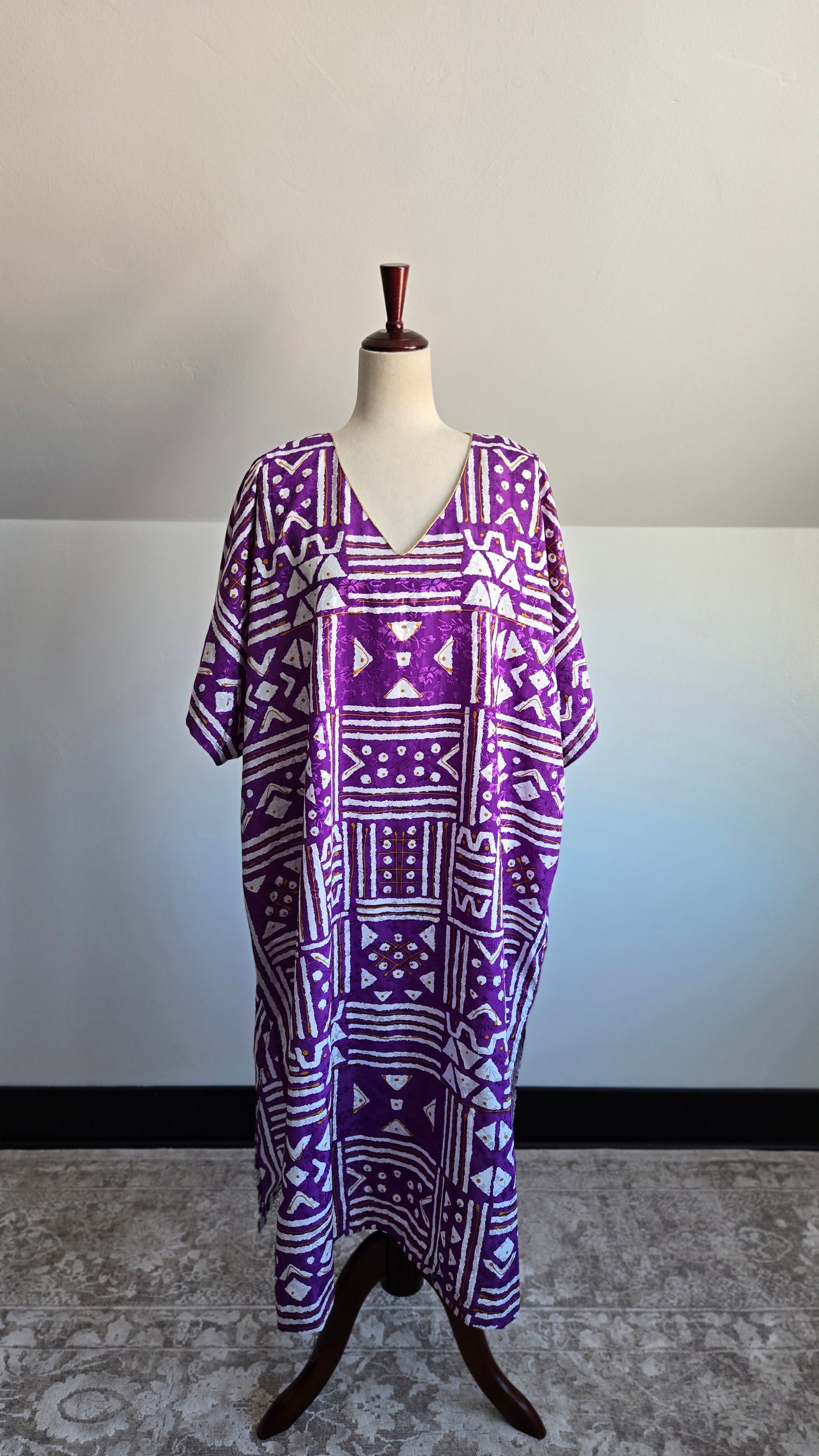 Vintage 80s Essence Purple Caftan - OS