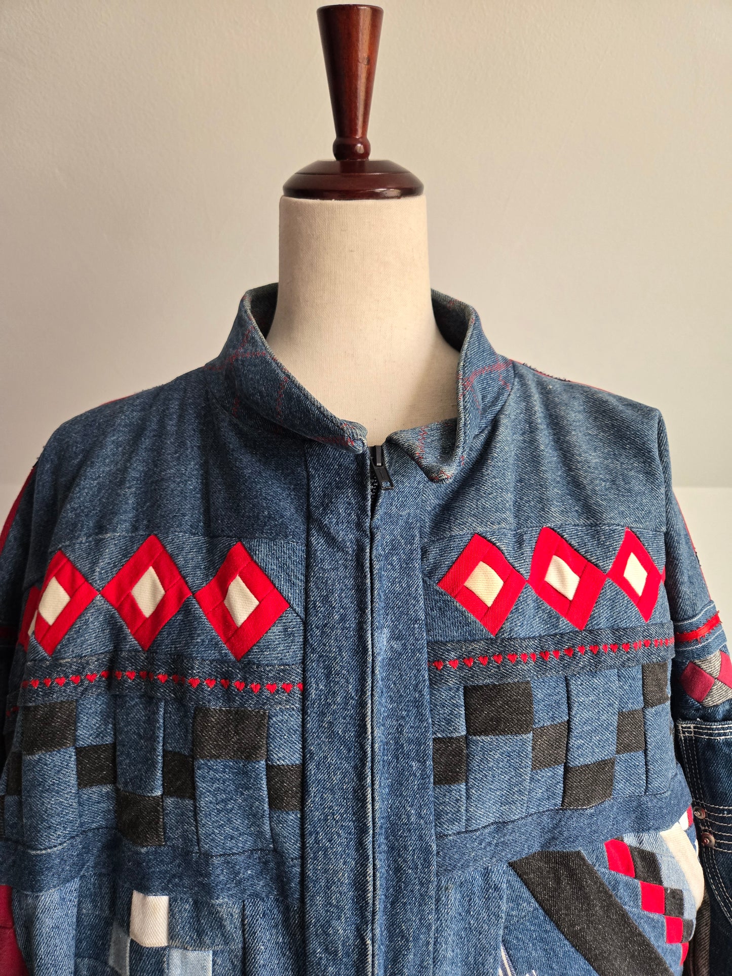Denim Quilted Hand Made Coat - 2XL