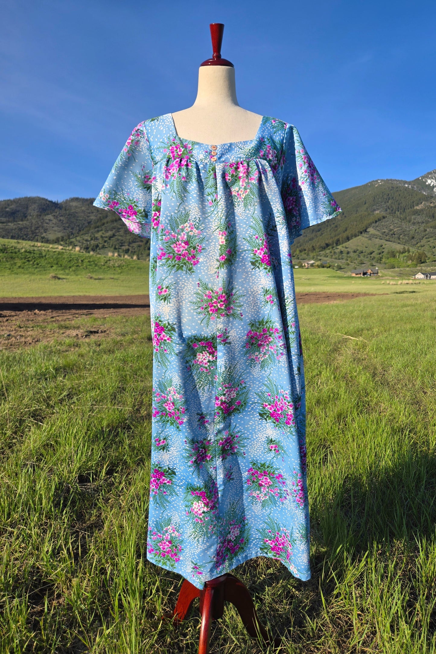 Handmade Vintage Floral Housedress - XL