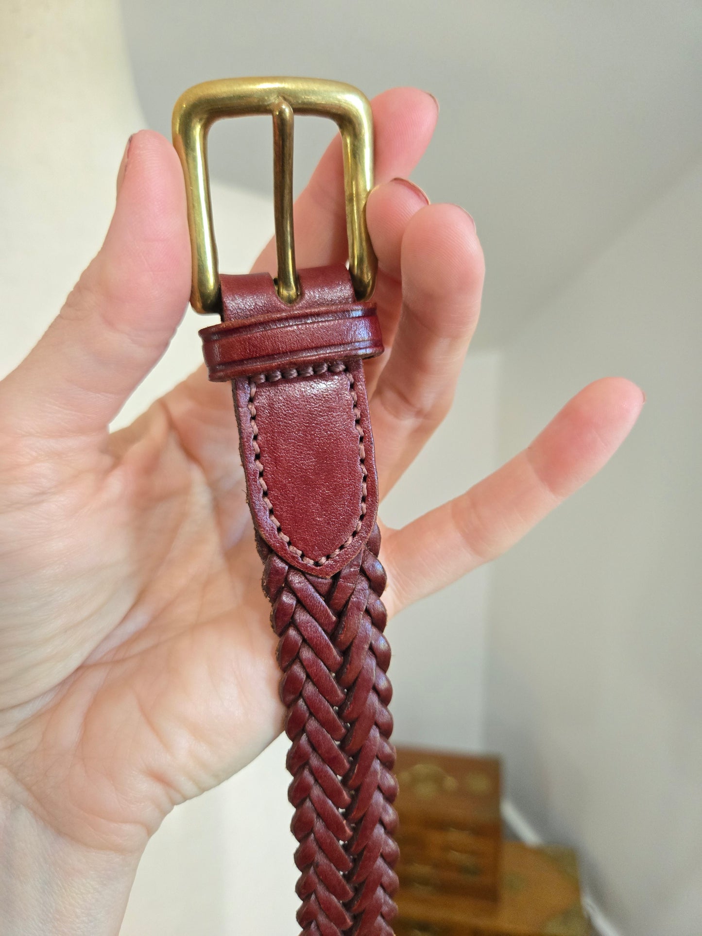 High Quality Braided Leather Belt Made in England - W24-30"