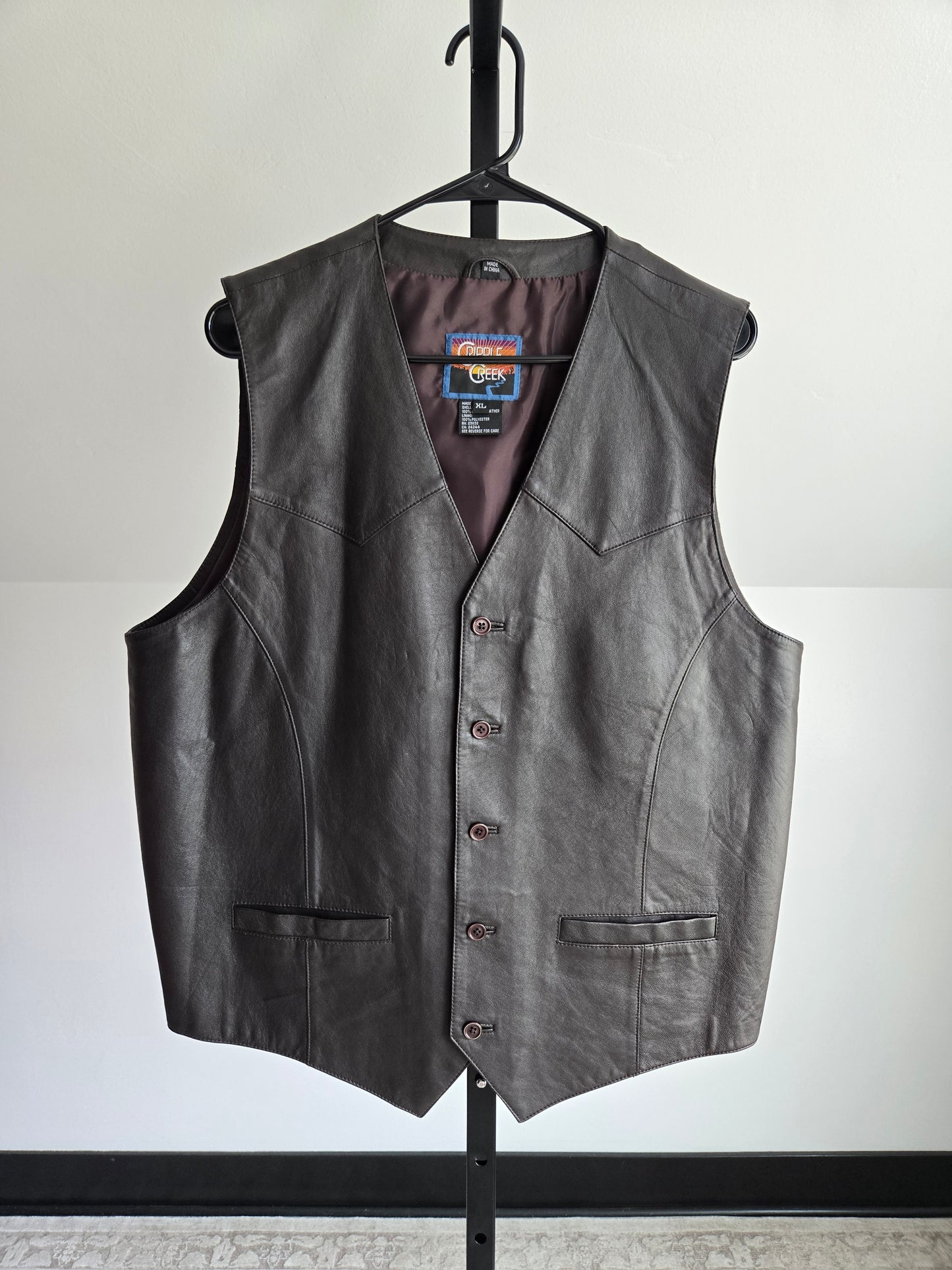 Cripple Creek Western Leather Vest - XL (mens)