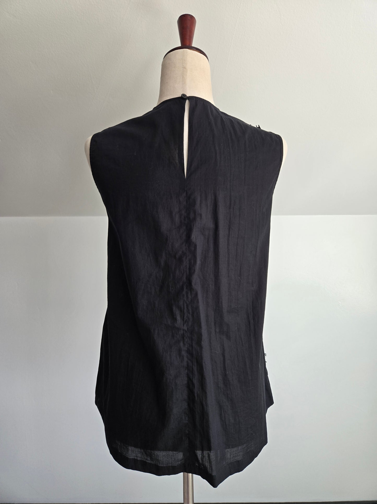 Lareida Designer Black Avant Garde Blouse Made in Portugal- XS/S