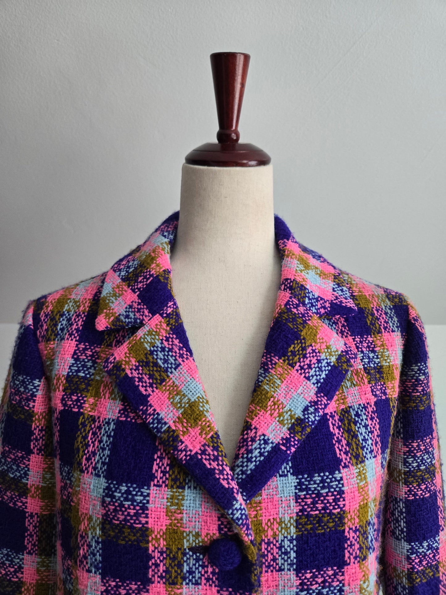 Vintage 70s Colorful Plaid Blazer/Jacket - medium/large
