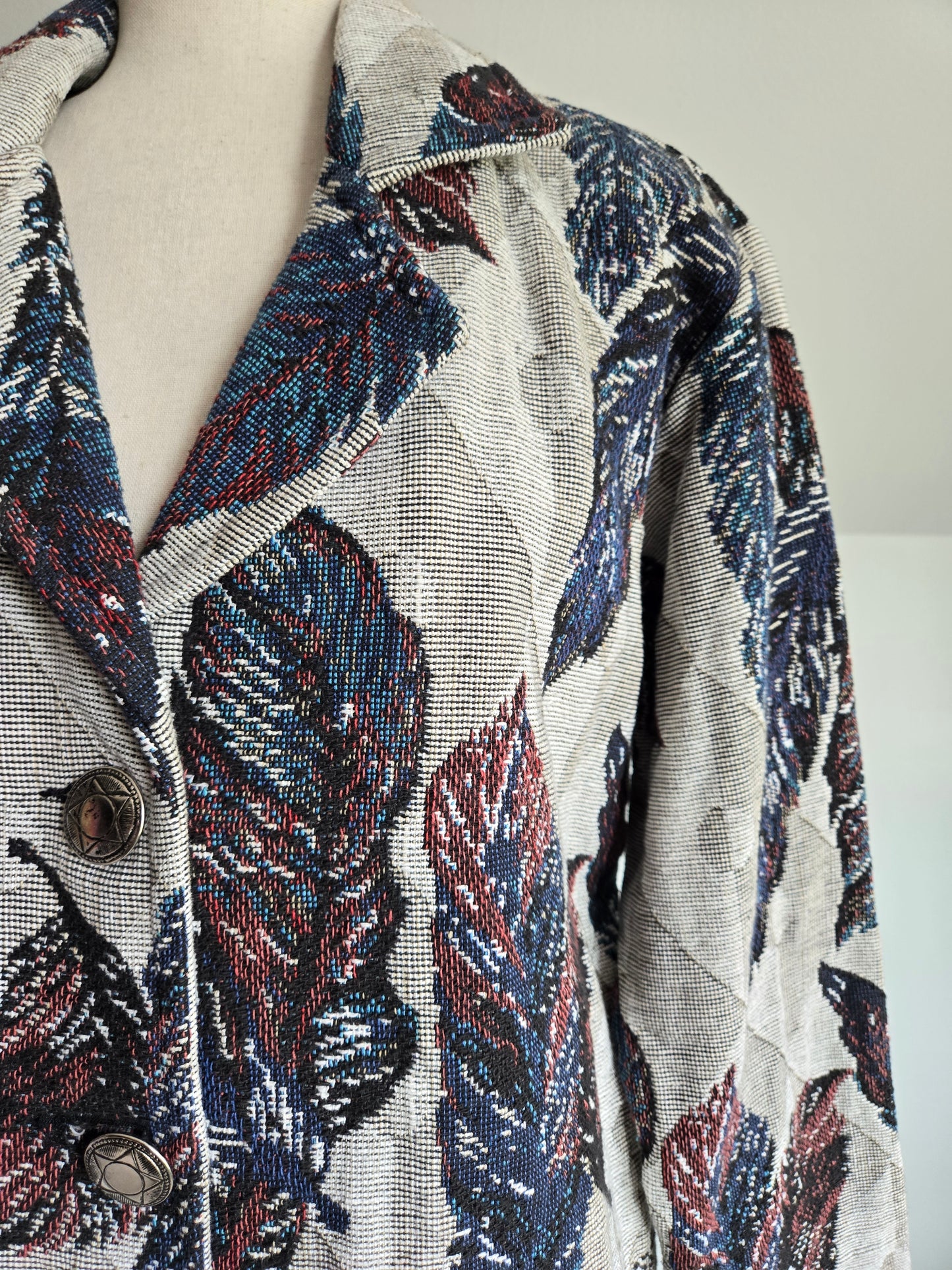 Vintage Cotton Feather Tapestry Western Jacket - XL